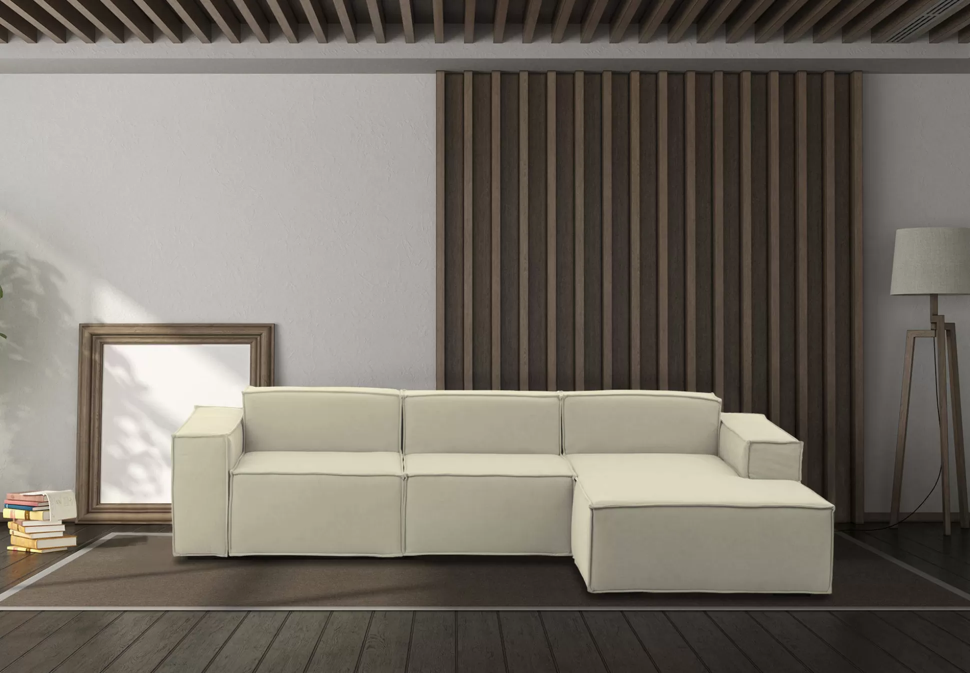 Dmora Divani Fissi Con Penisola<Divano fisso con penisola Ananas, Cm 300x170h70,