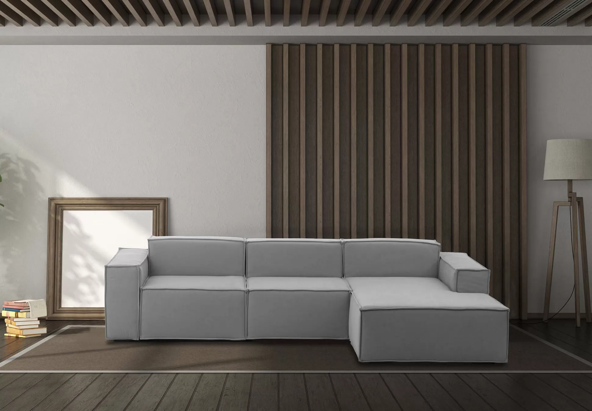 Dmora Divani Fissi Con Penisola<Divano fisso con penisola Ananas, Cm 300x170h70,