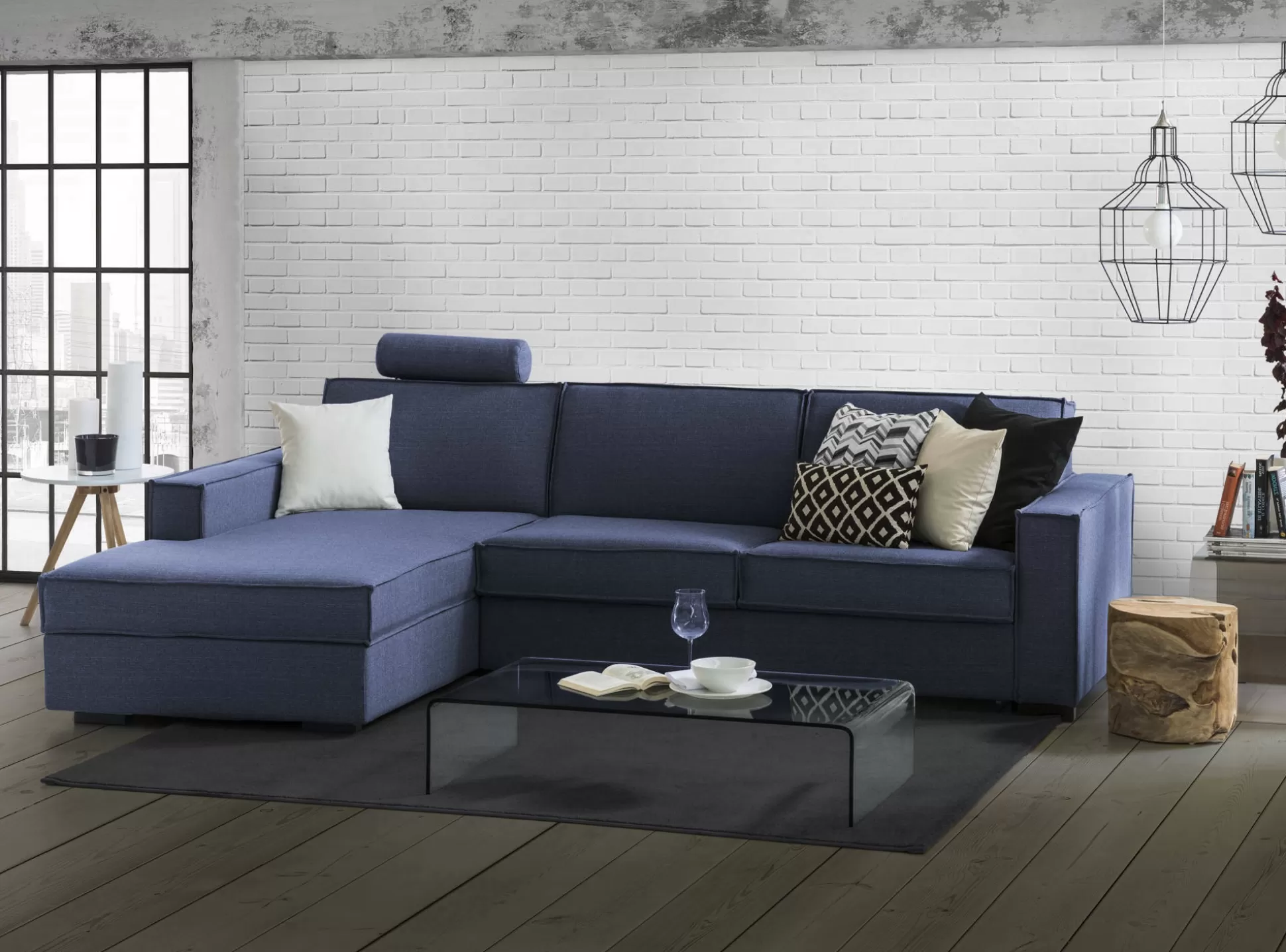 Dmora Divani Fissi Con Penisola<Divano fisso con penisola Anila, Cm 280x95h90,