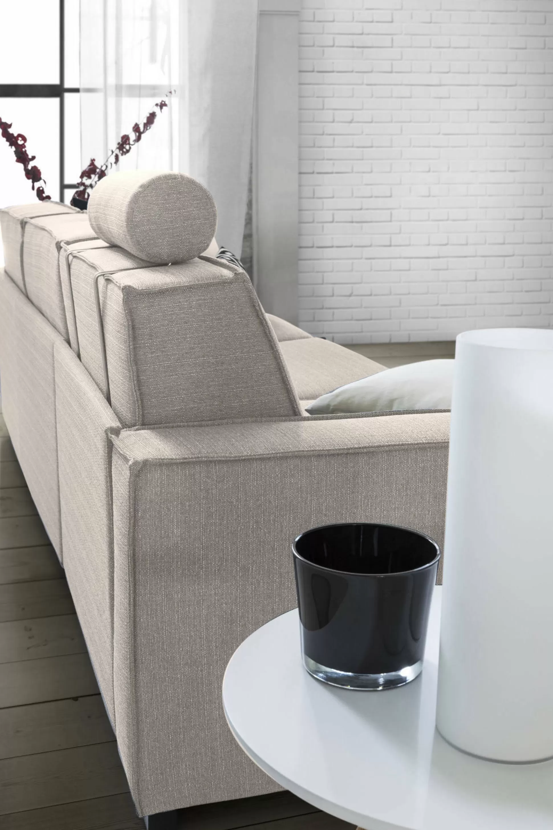 Dmora Divani Fissi Con Penisola<Divano fisso con penisola Anila, Cm 280x95h90,
