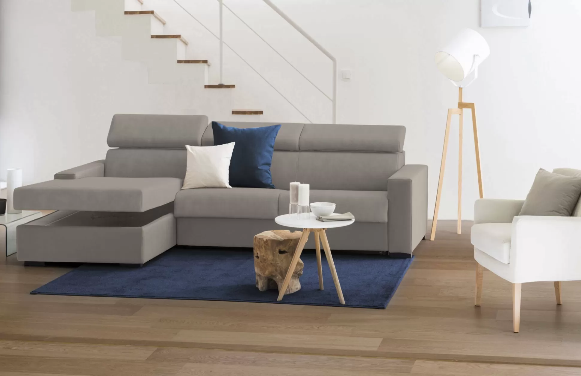 Dmora Divani Fissi Con Penisola<Divano fisso con penisola Aryaly, Cm 280x95h85,