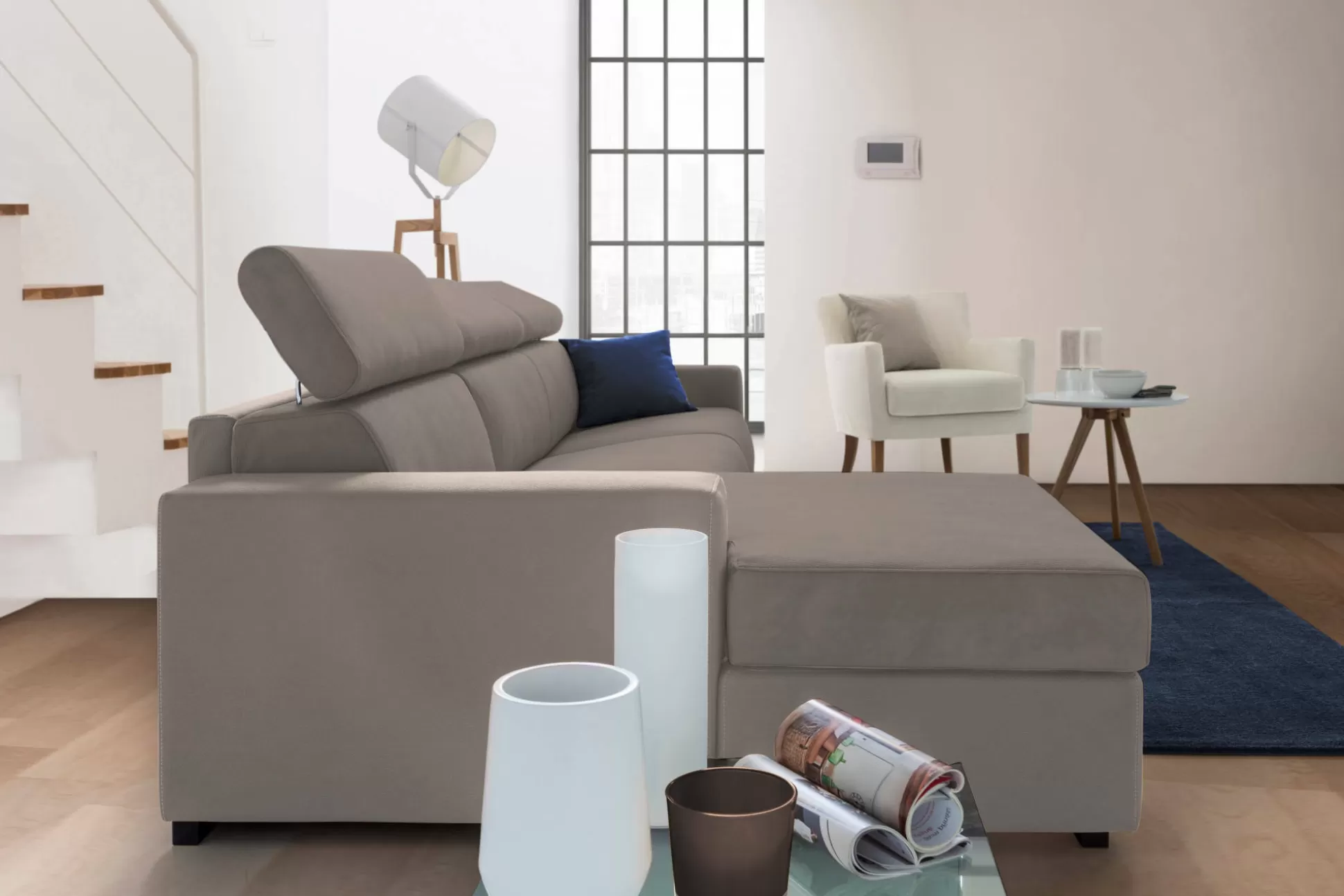 Dmora Divani Fissi Con Penisola<Divano fisso con penisola Aryaly, Cm 280x95h85,