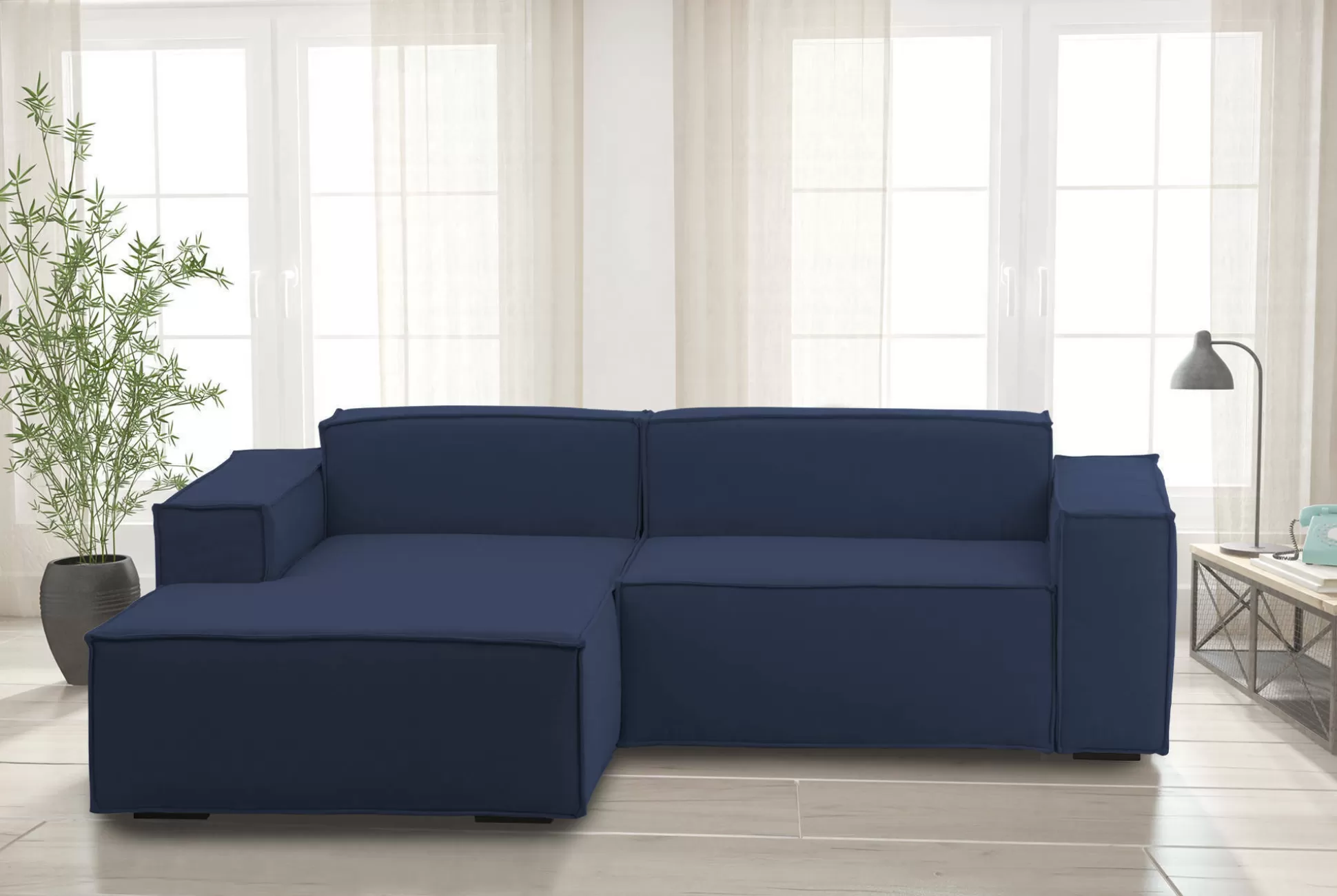 Dmora Divani Fissi Con Penisola<Divano fisso con penisola Assurte, Cm 240x170h70,
