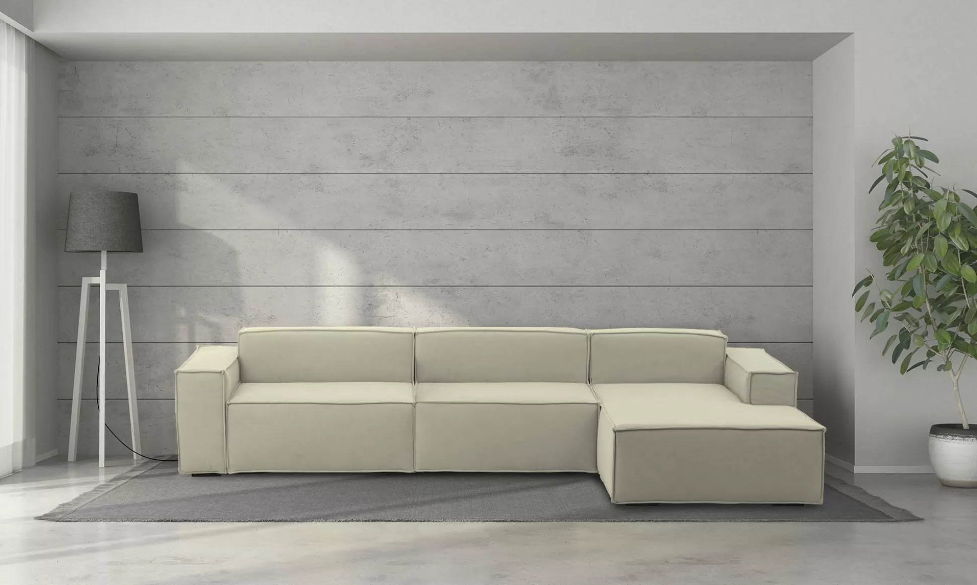 Dmora Divani Fissi Con Penisola<Divano fisso con penisola Asvaldo, Cm 340x170h70,