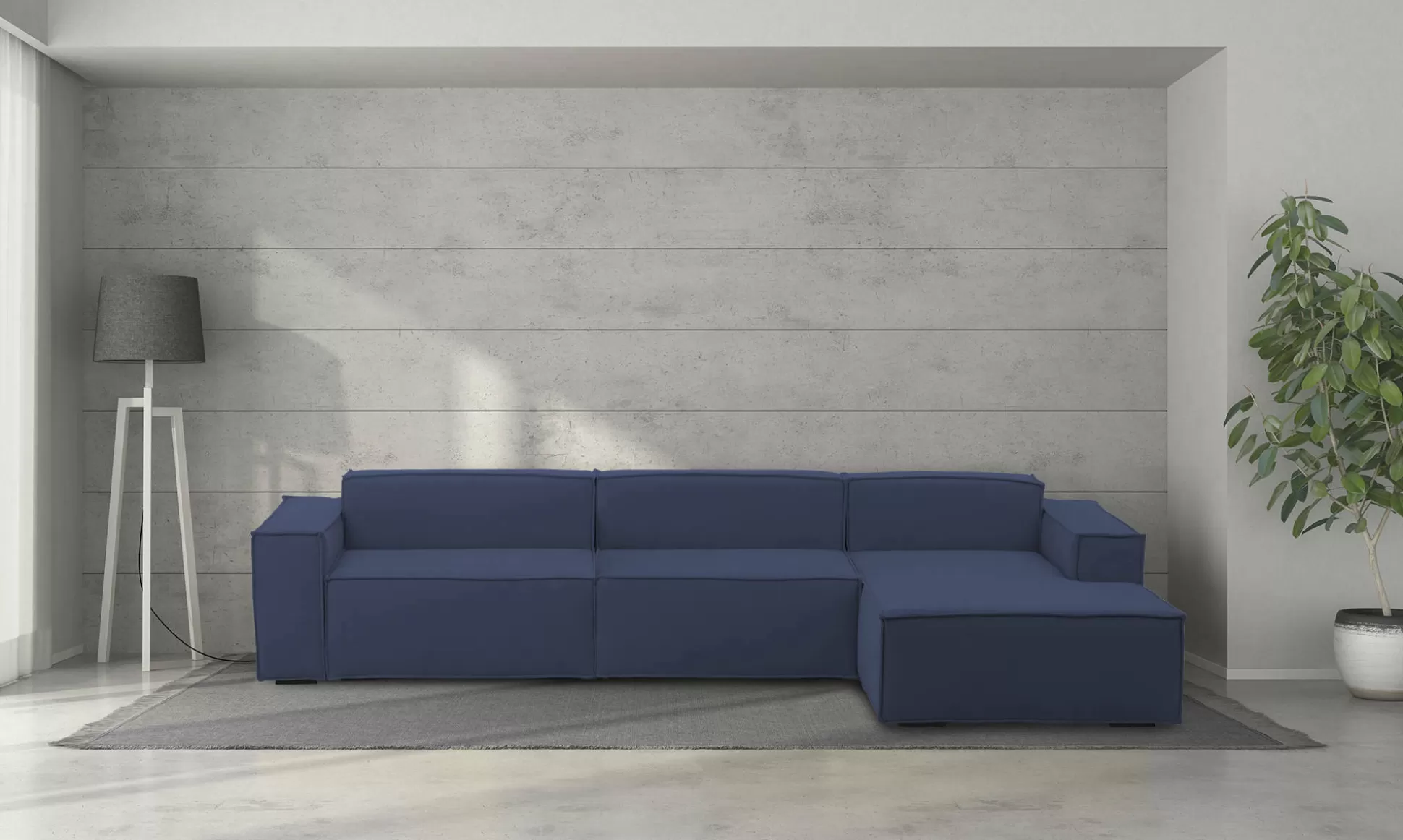Dmora Divani Fissi Con Penisola<Divano fisso con penisola Asvaldo, Cm 340x170h70,
