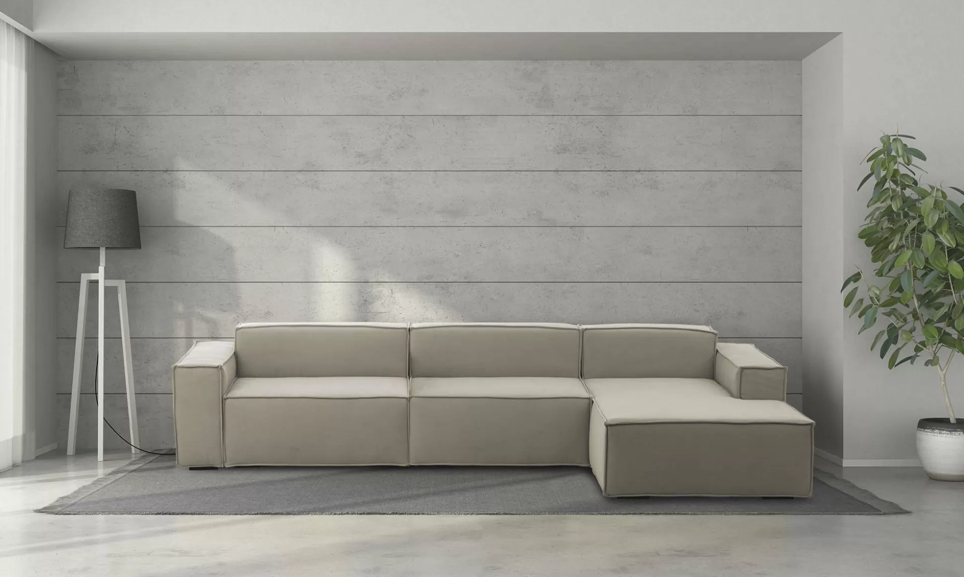 Dmora Divani Fissi Con Penisola<Divano fisso con penisola Asvaldo, Cm 340x170h70,