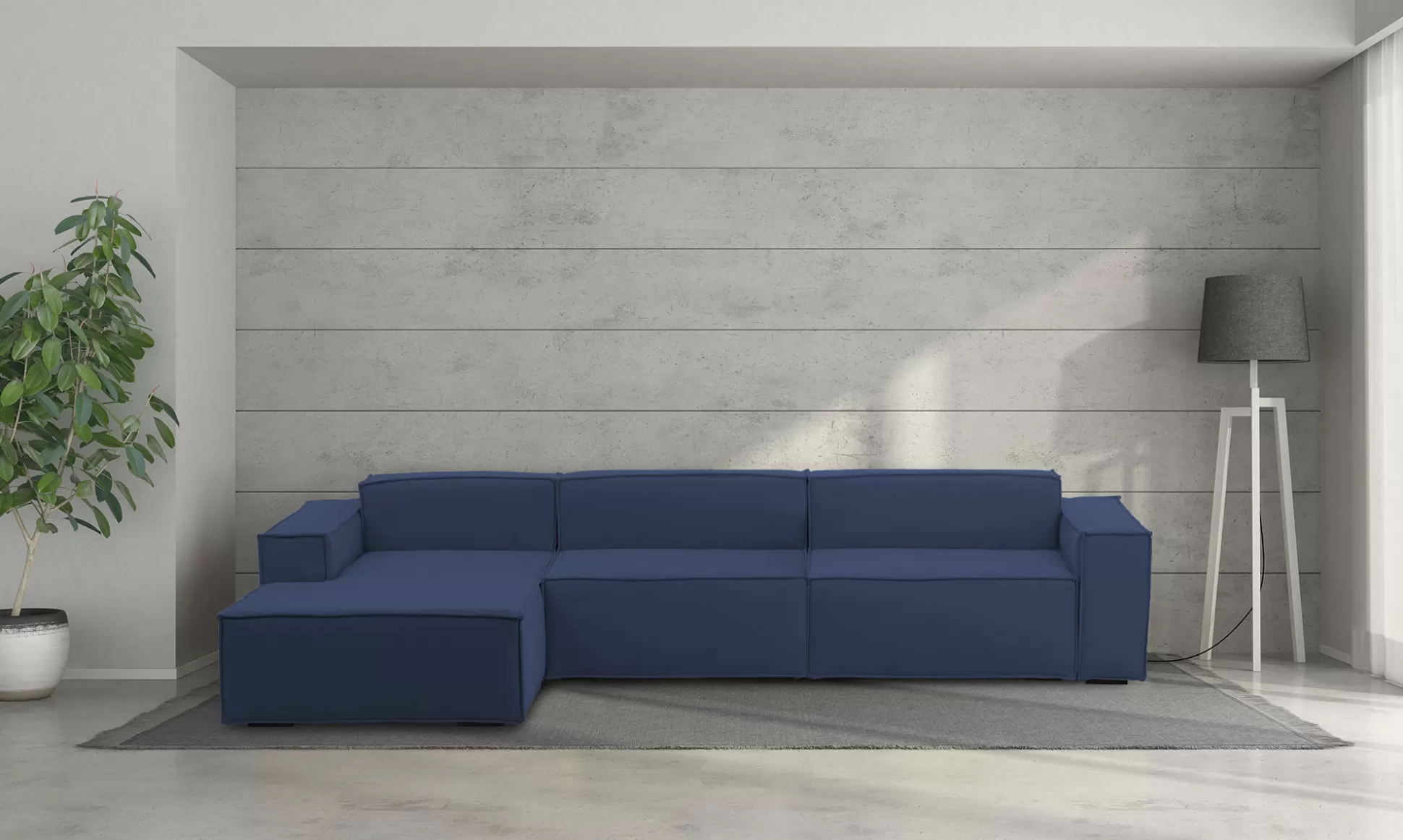 Dmora Divani Fissi Con Penisola<Divano fisso con penisola Atrillo, Cm 340x170h70,