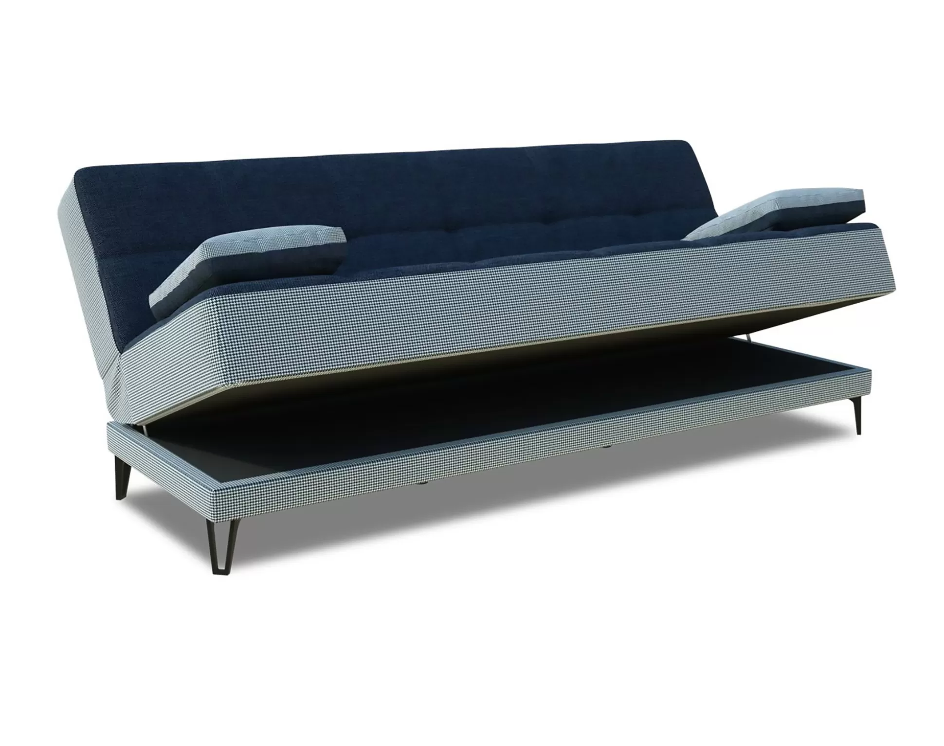 Dmora Divani Letto 3 Posti<Divano letto 3 posti Aborigeni, 190x87h97 cm, Grigio e Blu