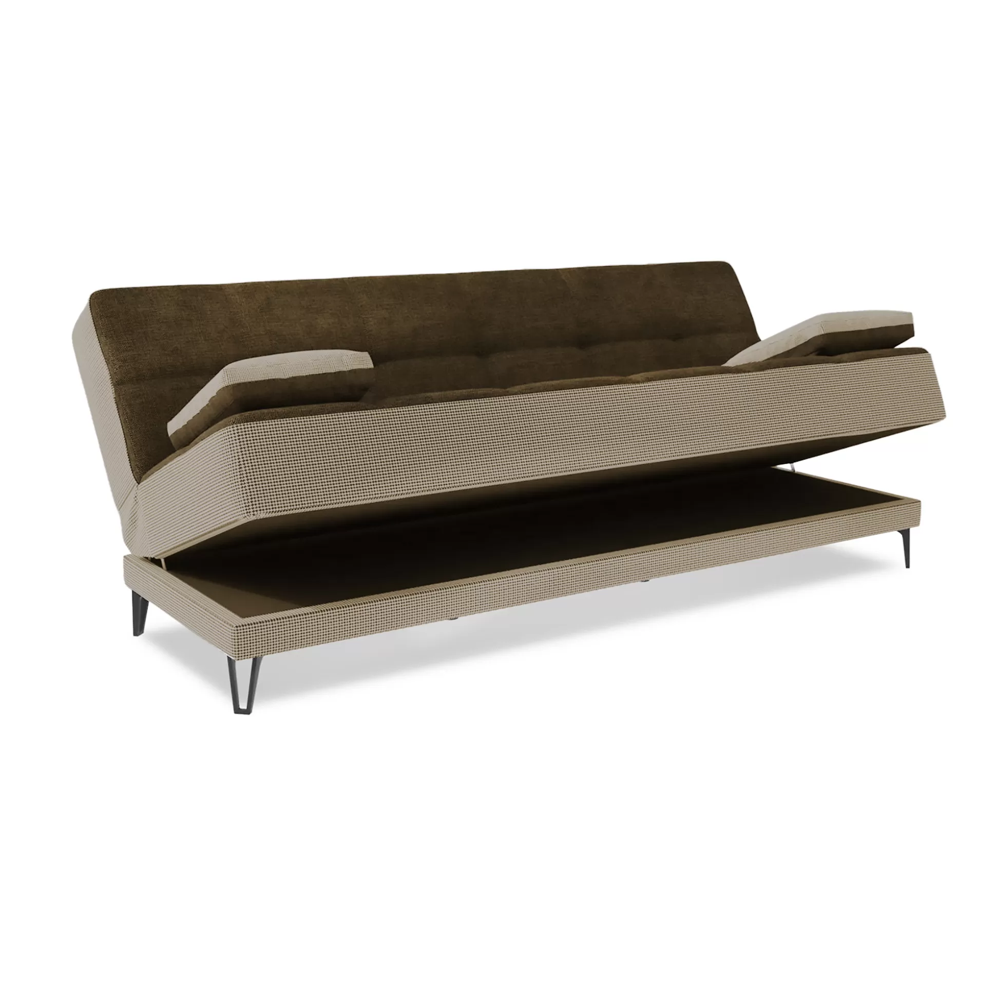 Dmora Divani Letto 3 Posti<Divano letto 3 posti Aborigeni, 190x87h97 cm, Grigio E Marrone