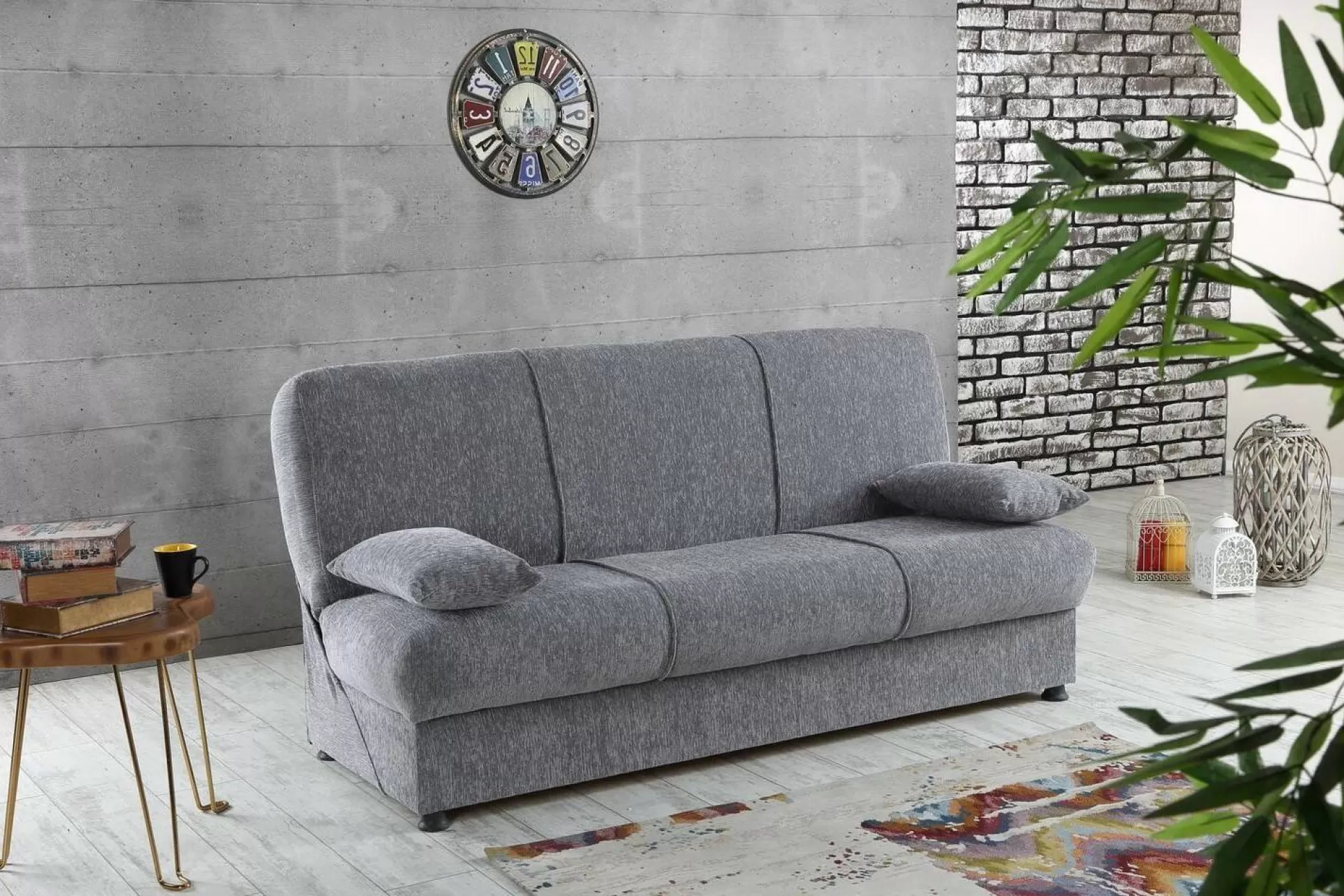 Dmora Divani Letto 3 Posti<Divano letto 3 posti Arachide, 180x81h90 cm,