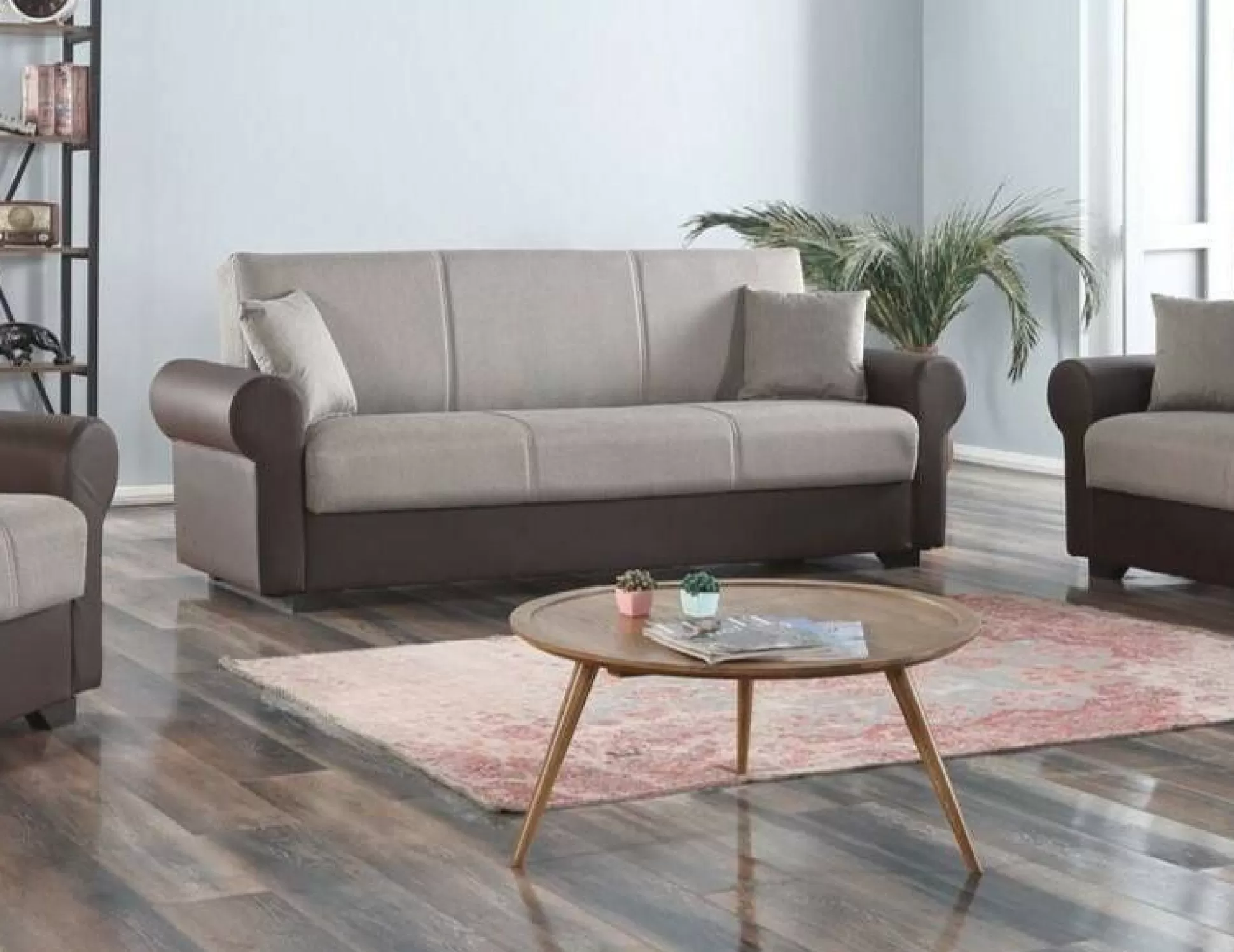 Dmora Divani Letto 3 Posti<Divano letto 3 posti Dfiorini, 233x84h94 cm, Marrone e Grigio