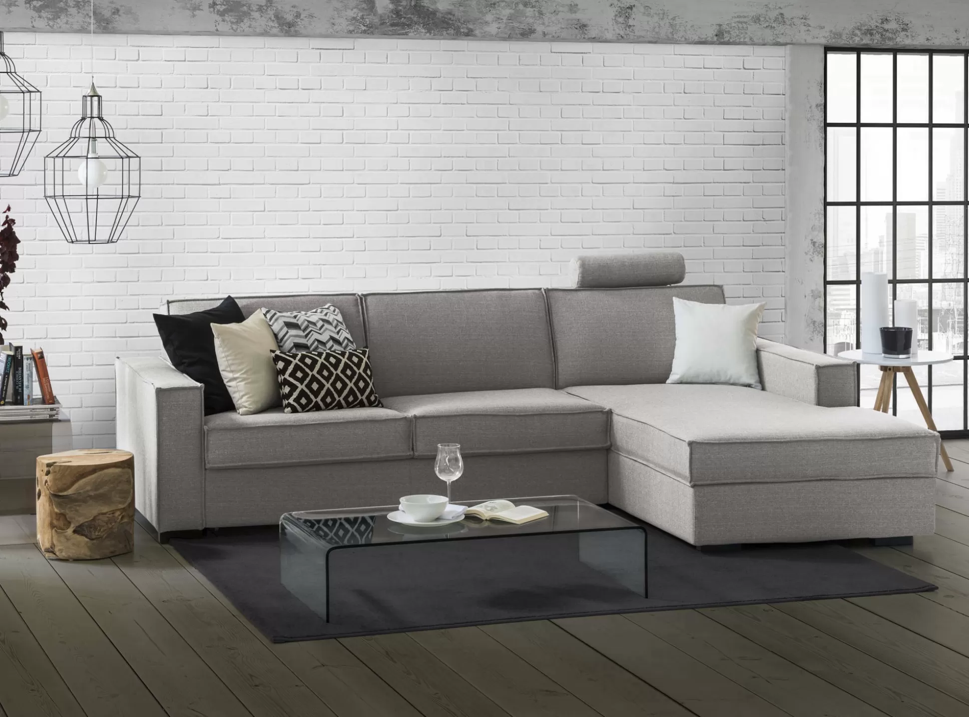 Dmora Divani Letto Con Penisola<Divano letto con penisola Achico, Cm 280x95h90,