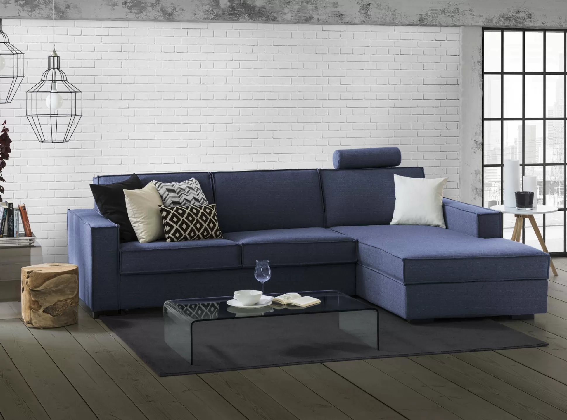 Dmora Divani Letto Con Penisola<Divano letto con penisola Afar, Cm 260x95h90,