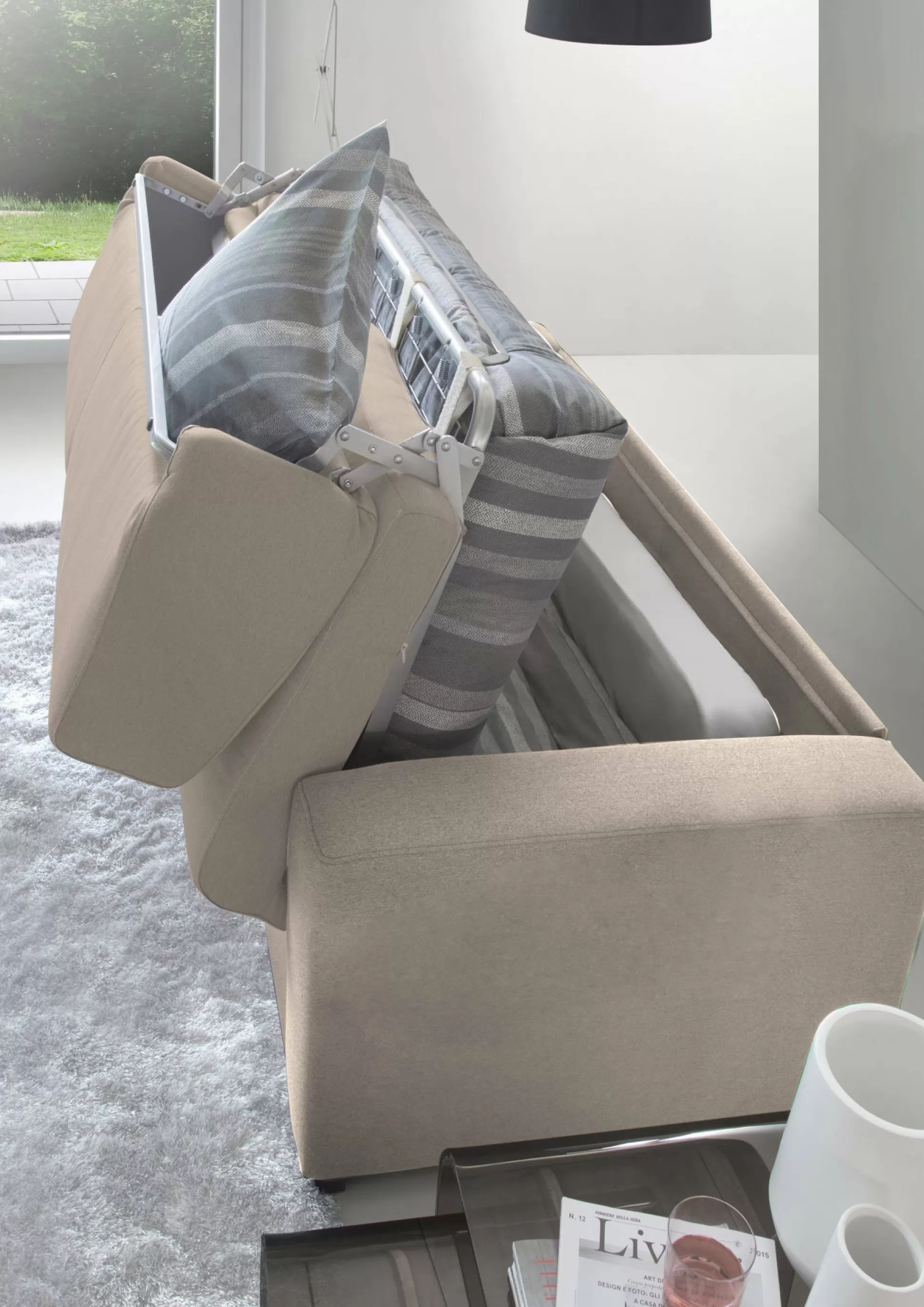Dmora Divani Letto Con Penisola<Divano letto con penisola Afar, Cm 260x95h90,
