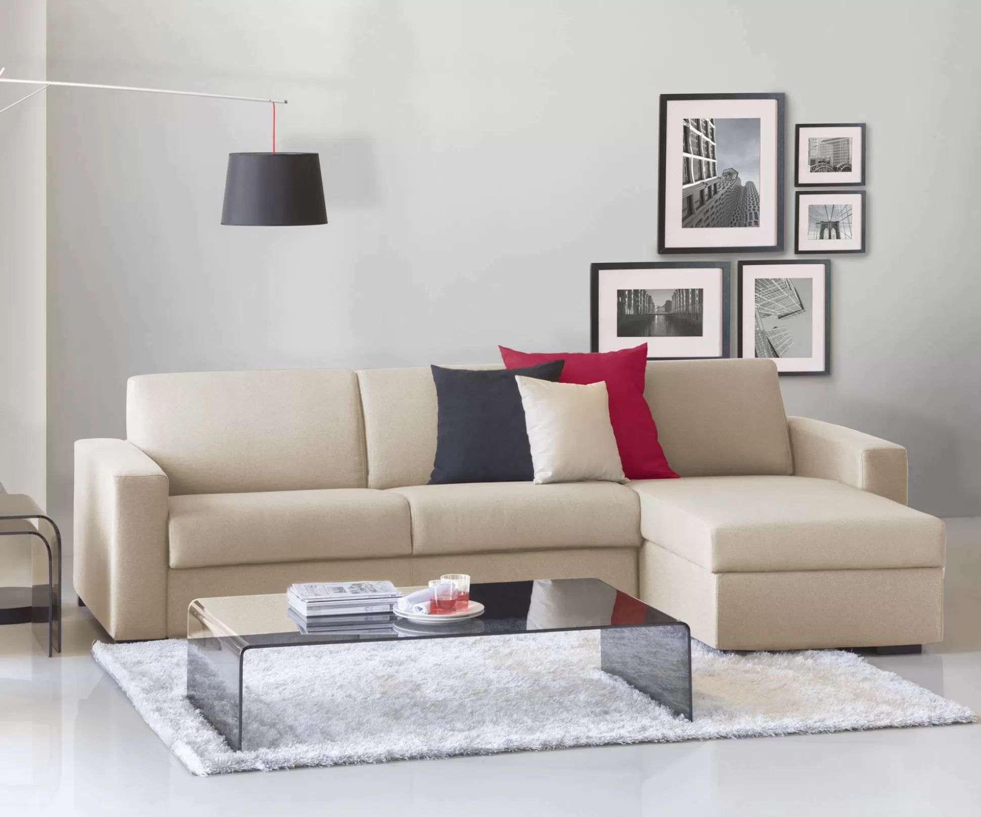 Dmora Divani Letto Con Penisola<Divano letto con penisola Aika, Cm 280x95h90,