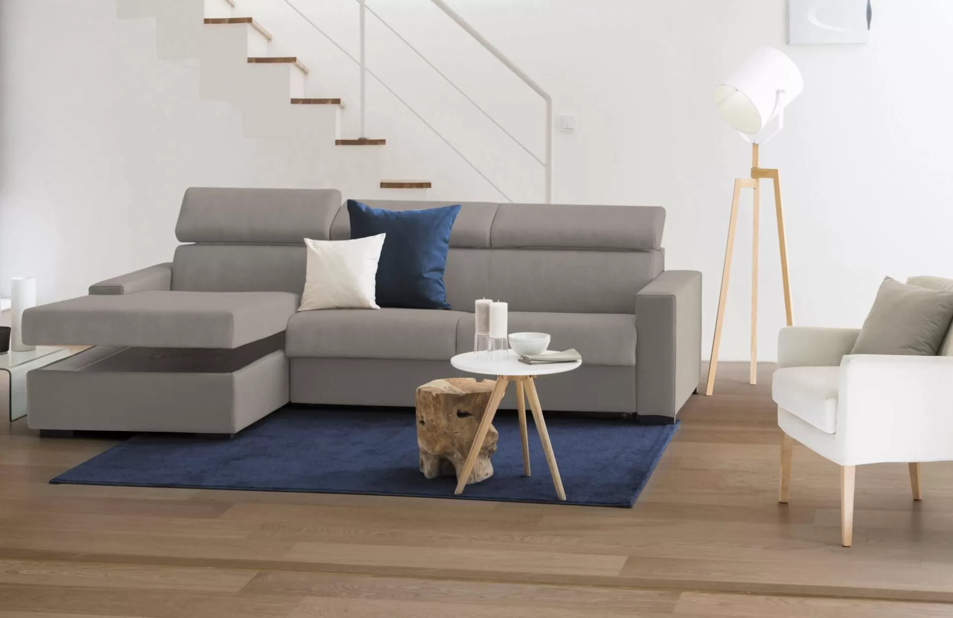Dmora Divani Letto Con Penisola<Divano letto con penisola Alibabah, Cm 280x95h85,