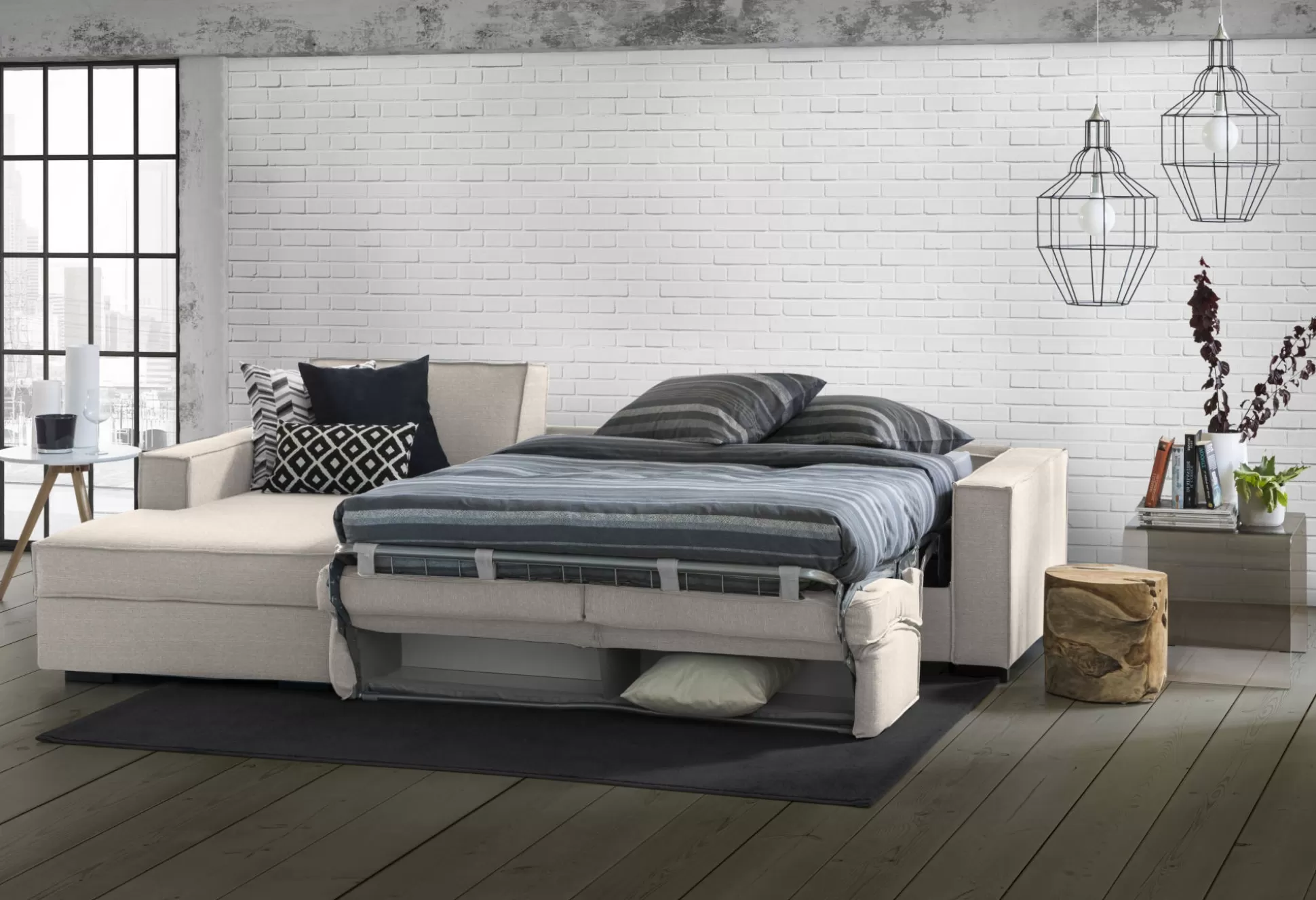 Dmora Divani Letto Con Penisola<Divano letto con penisola Allaida, Cm 280x95h90,