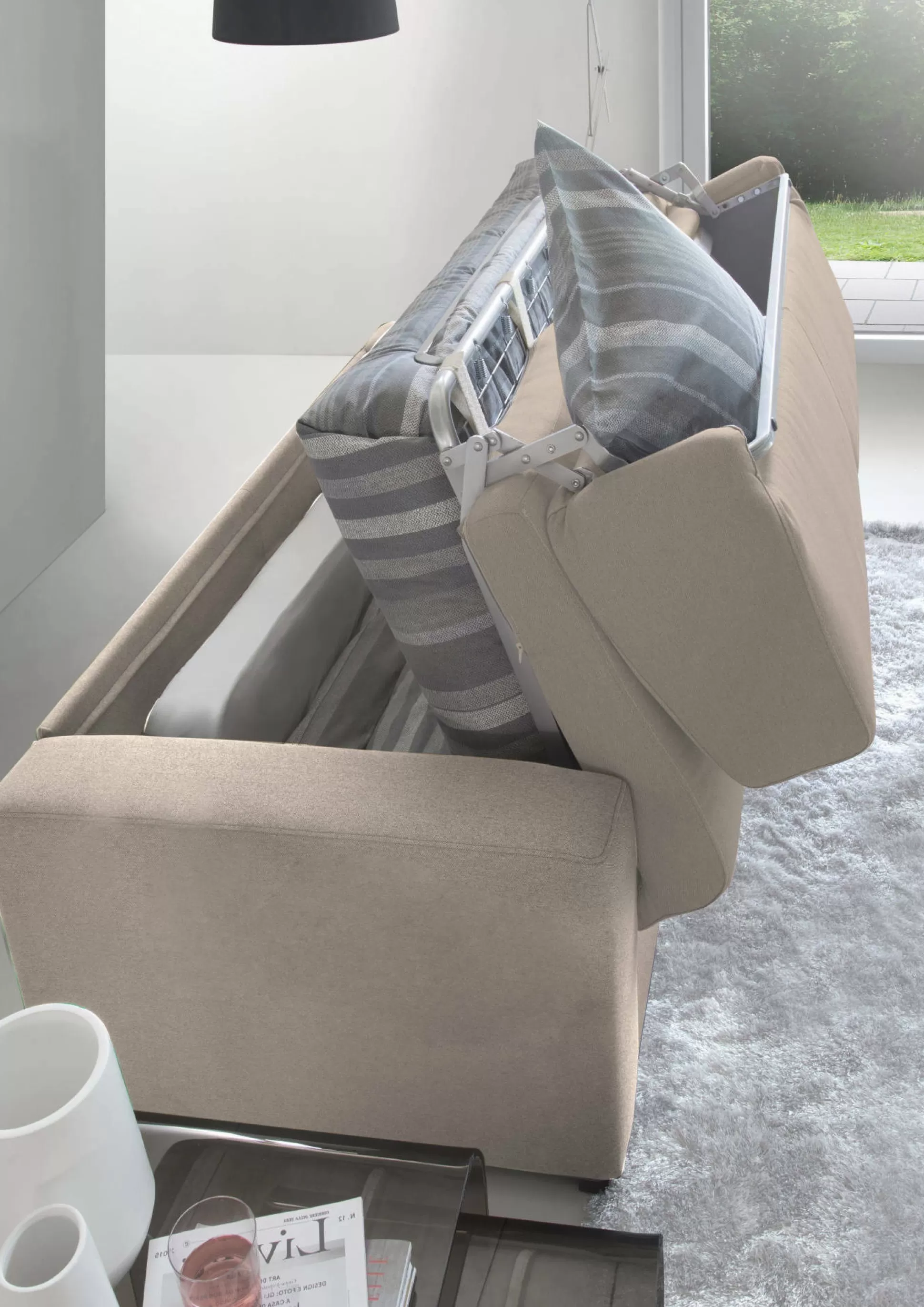 Dmora Divani Letto Con Penisola<Divano letto con penisola Allaida, Cm 280x95h90,