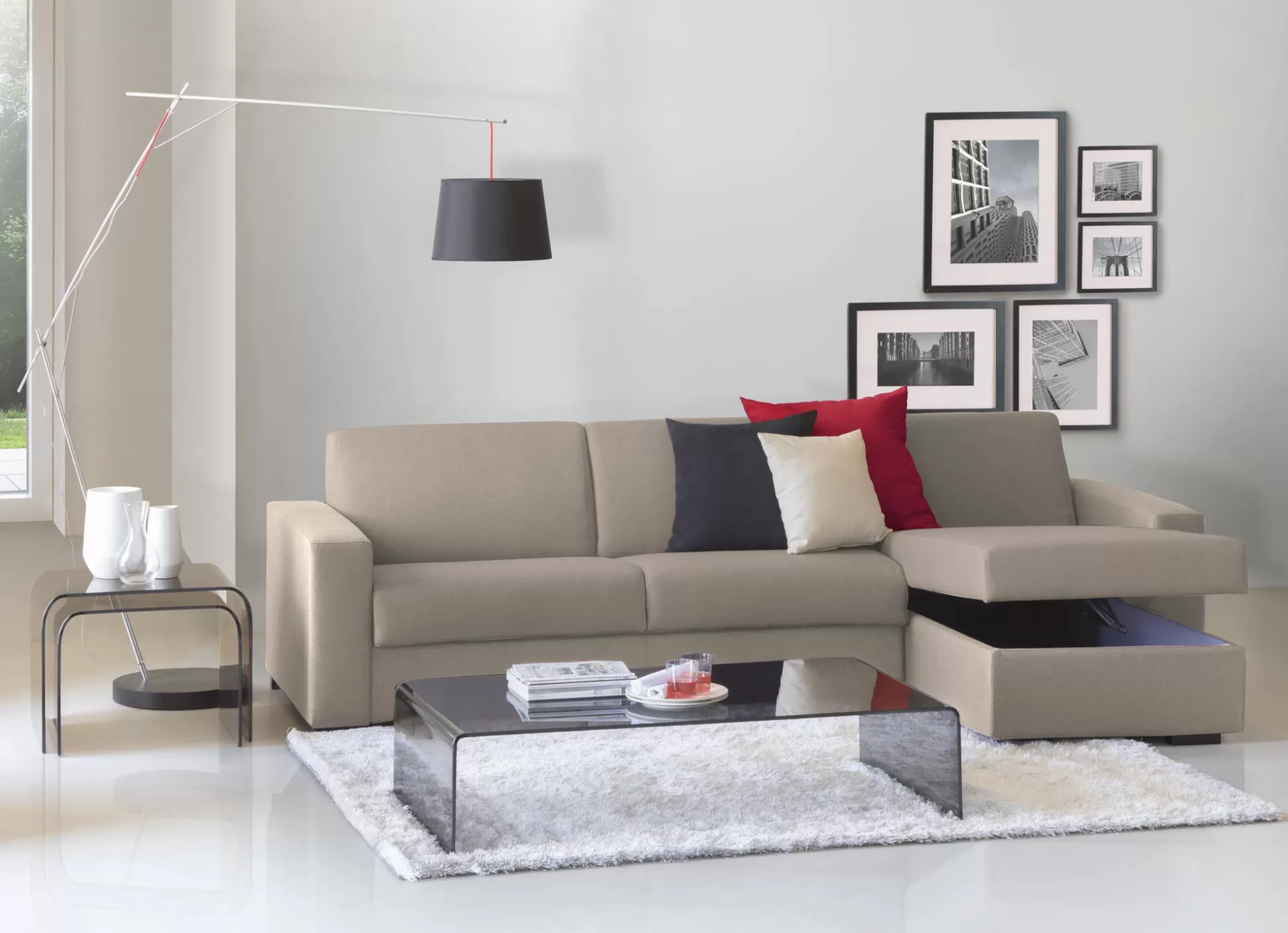Dmora Divani Letto Con Penisola<Divano letto con penisola Allegria, Cm 260x95h90,