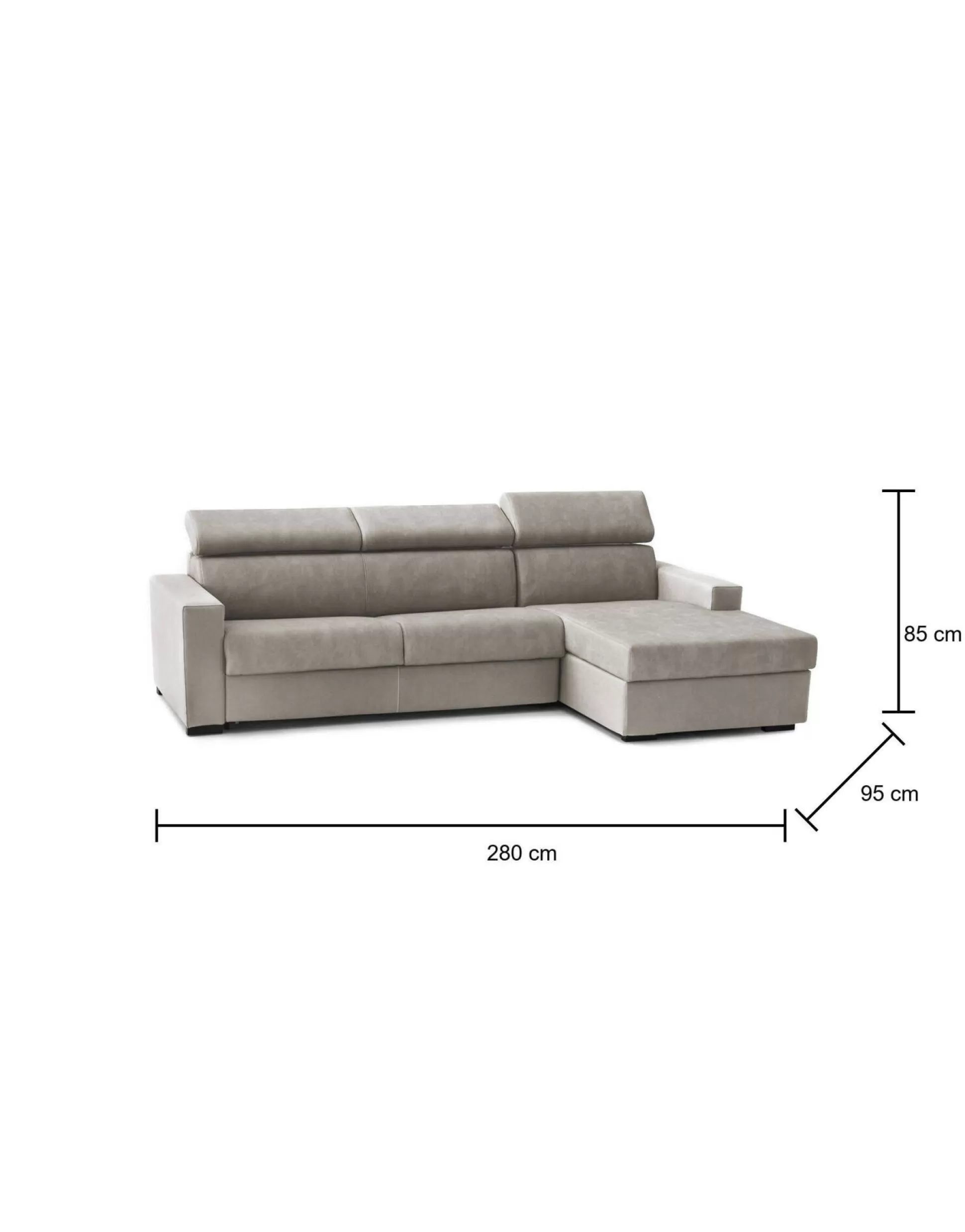 Dmora Divani Letto Con Penisola<Divano letto con penisola Allevatore, Cm 280x95h85,
