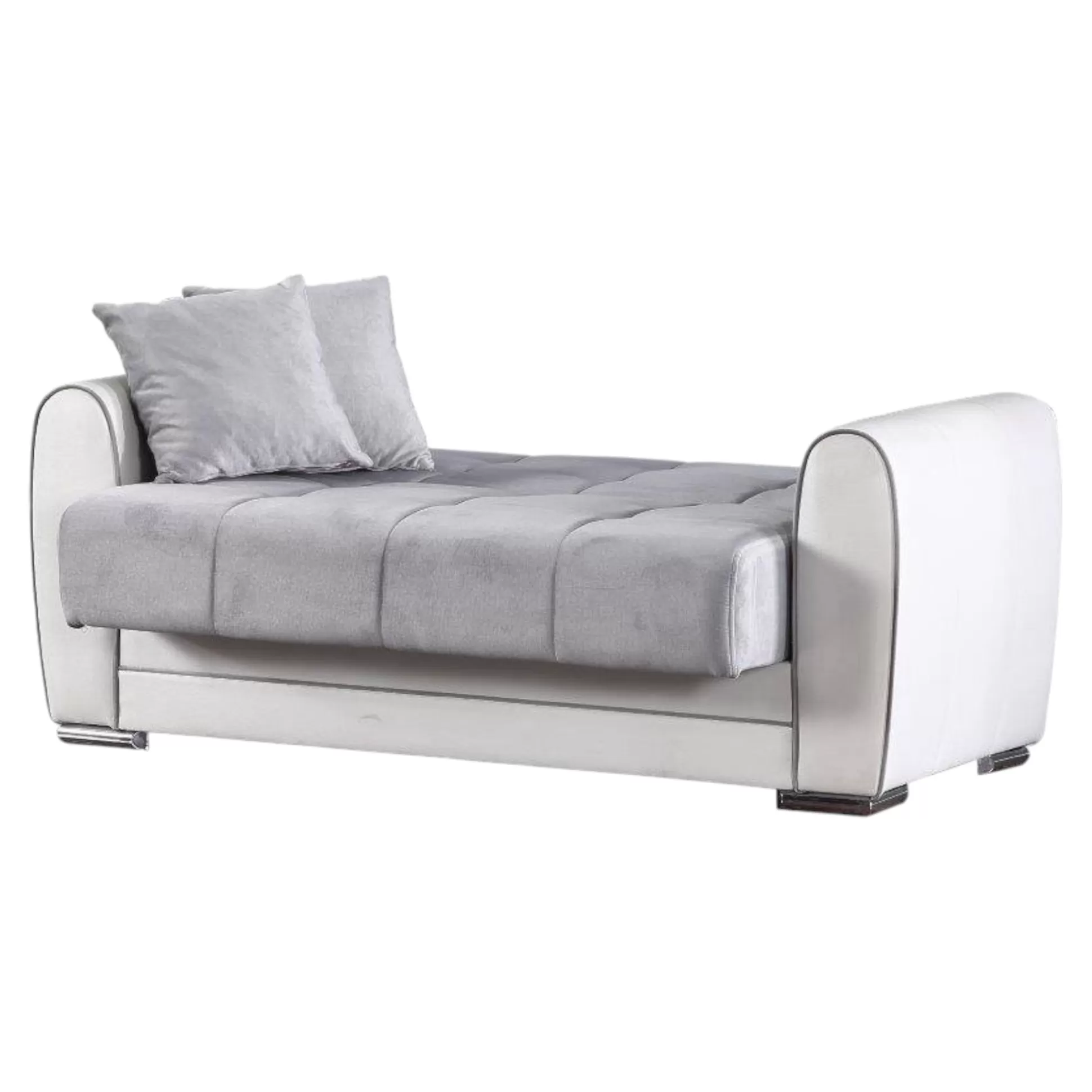 Dmora Divani Letto Con Penisola<Divano letto con penisola Aloe, 163x84h91 cm, Bianco e Grigio