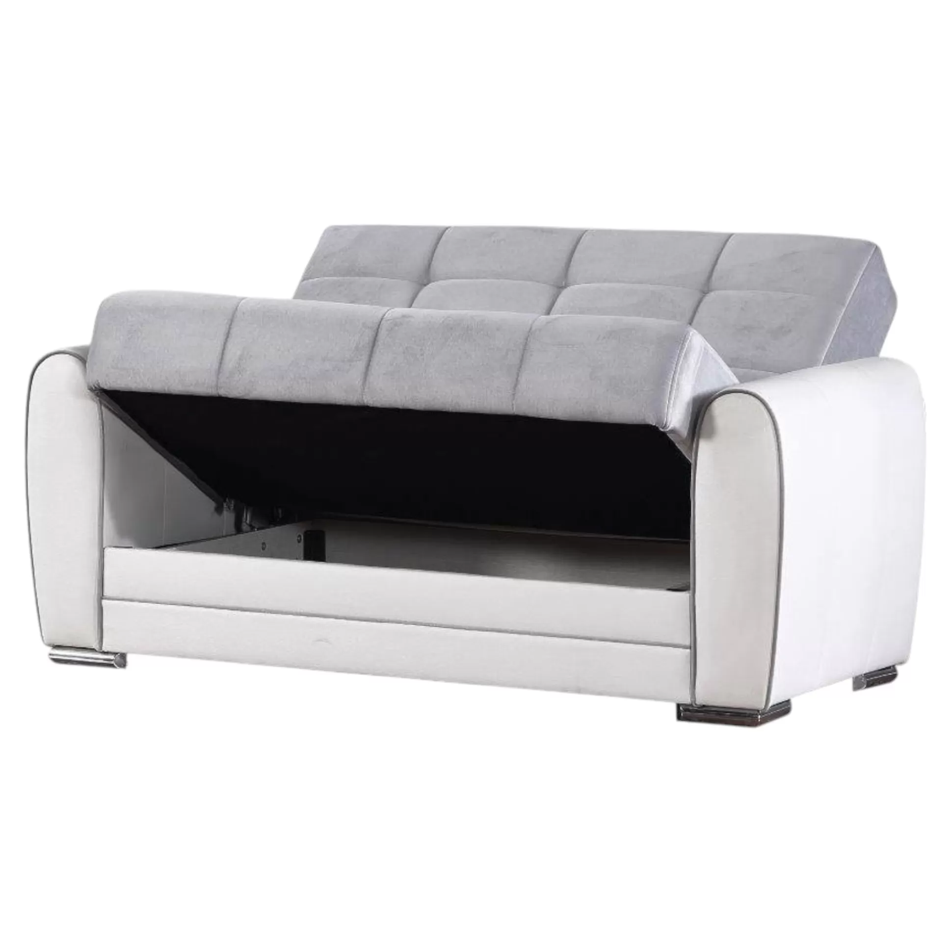 Dmora Divani Letto Con Penisola<Divano letto con penisola Aloe, 163x84h91 cm, Bianco e Grigio