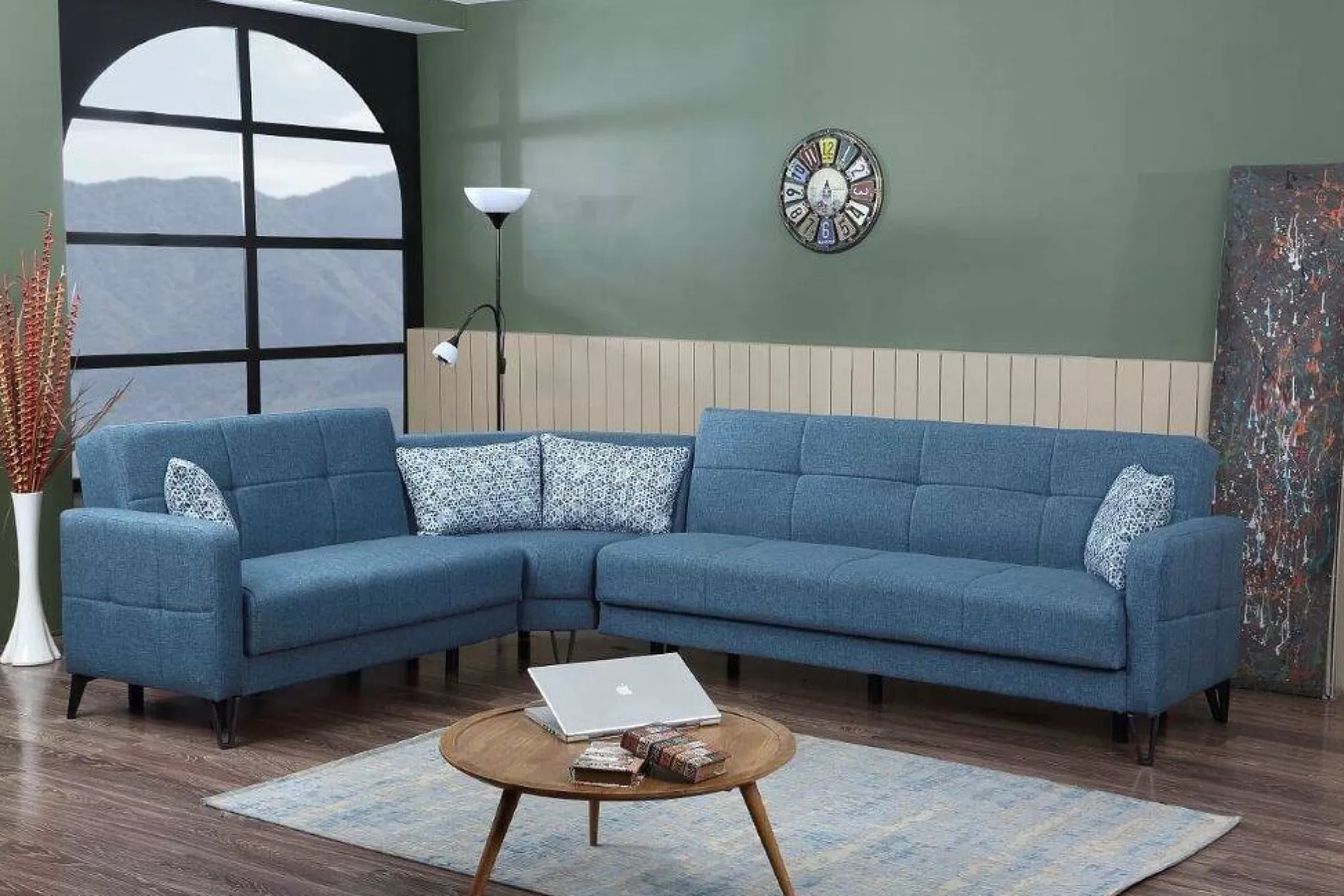 Dmora Divani Letto Con Penisola<Divano letto con penisola Apo, 302x234h88 cm,