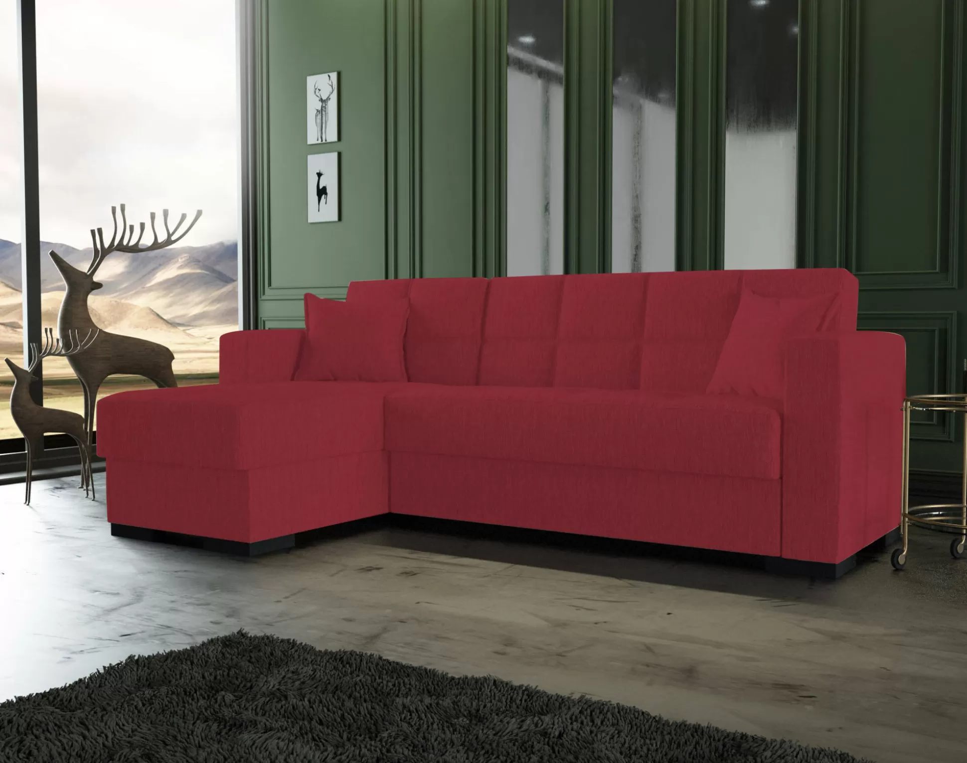 Dmora Divani Letto Con Penisola<Divano letto con penisola Armadillo, 230x150h81 cm,