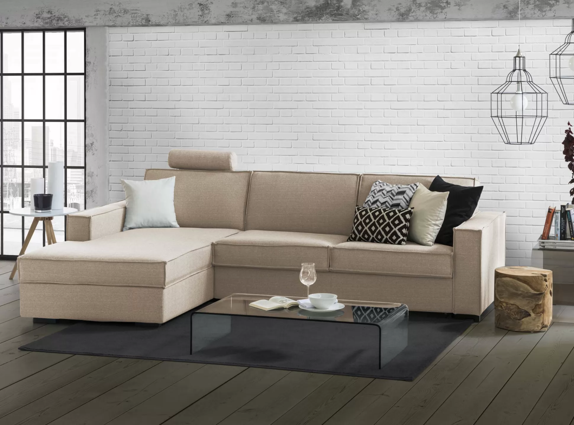 Dmora Divani Letto Con Penisola<Divano letto con penisola Daalb, Cm 260x95h90,