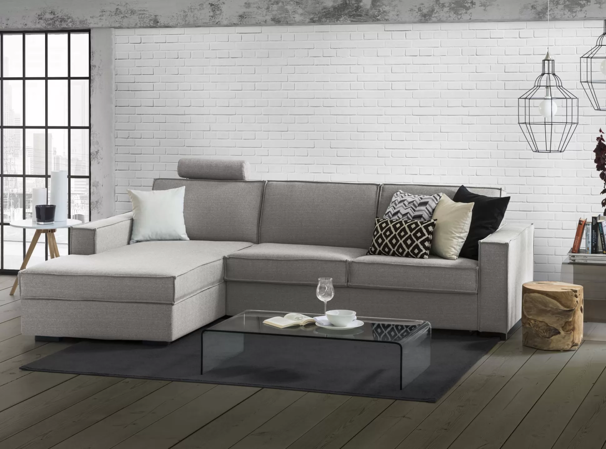 Dmora Divani Letto Con Penisola<Divano letto con penisola Daalber, Cm 280x95h90,