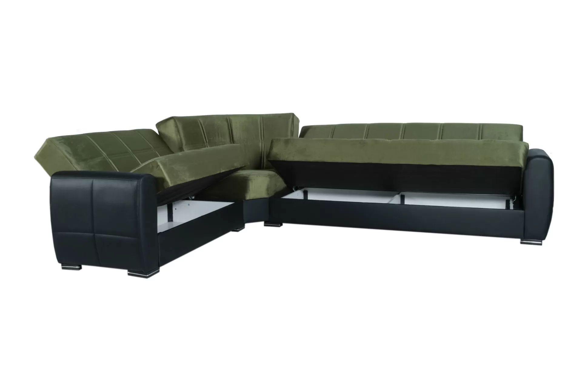 Dmora Divani Letto Con Penisola<Divano letto con penisola Dgytkj?, 305x238h91 cm, Nero e Grigio Scuro