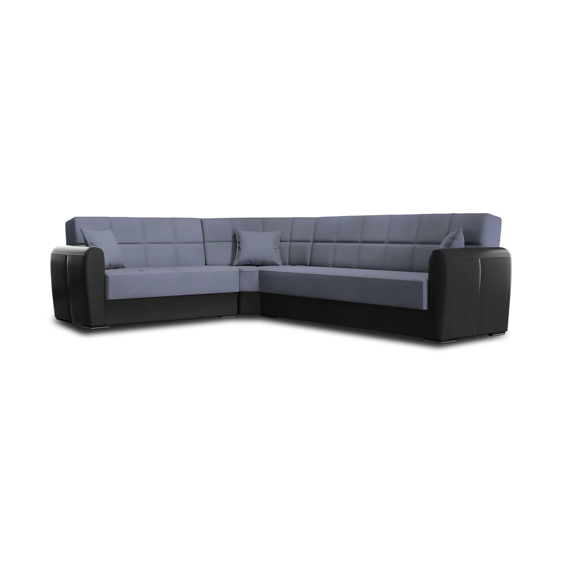 Dmora Divani Letto Con Penisola<Divano letto con penisola Dgytkja, 305x238h91 cm, Nero e Grigio