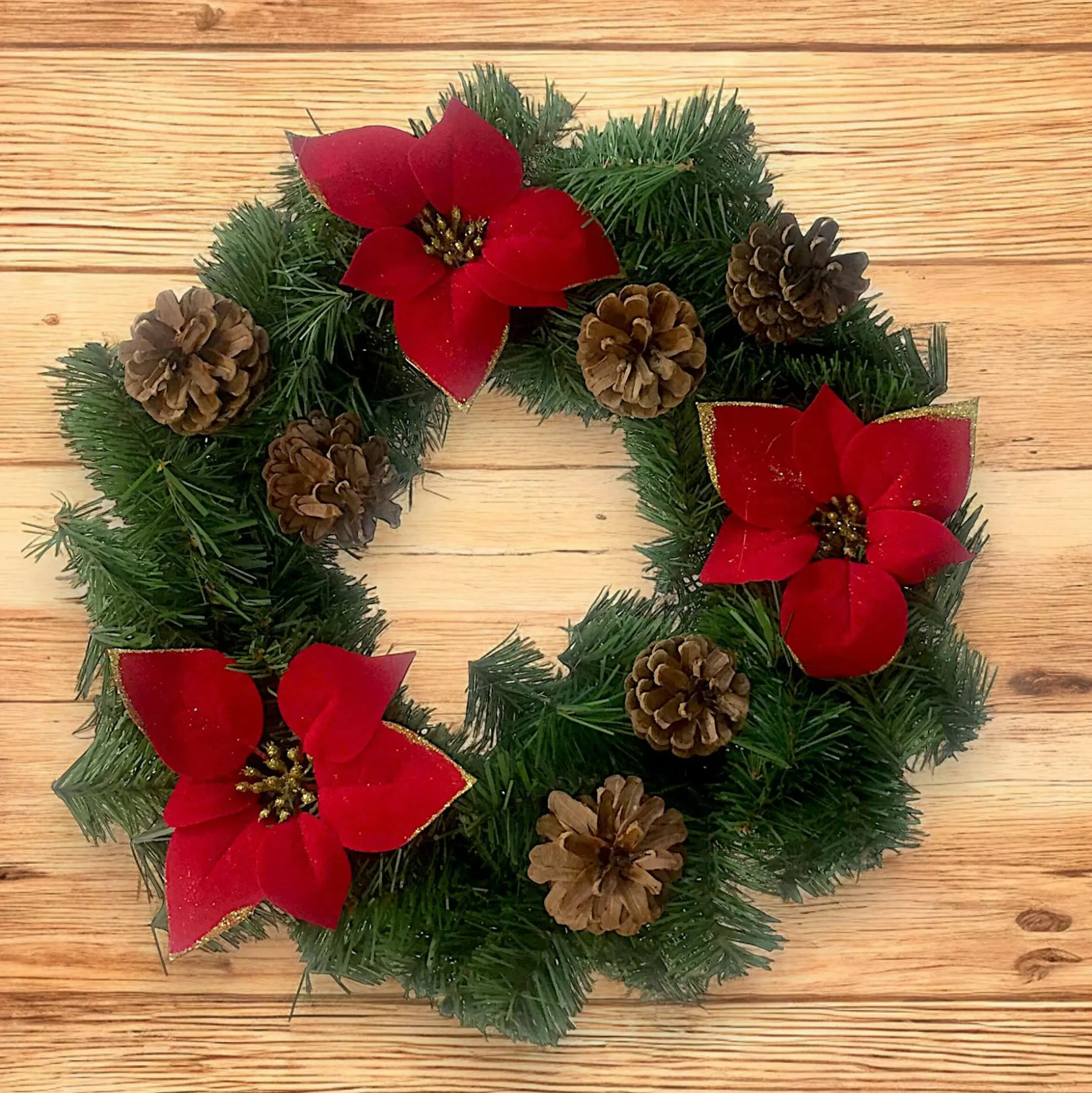 Dmora Decorazioni<Ghirlanda da Natale Norbert, Verde e Rosso, 35x35 h3 cm