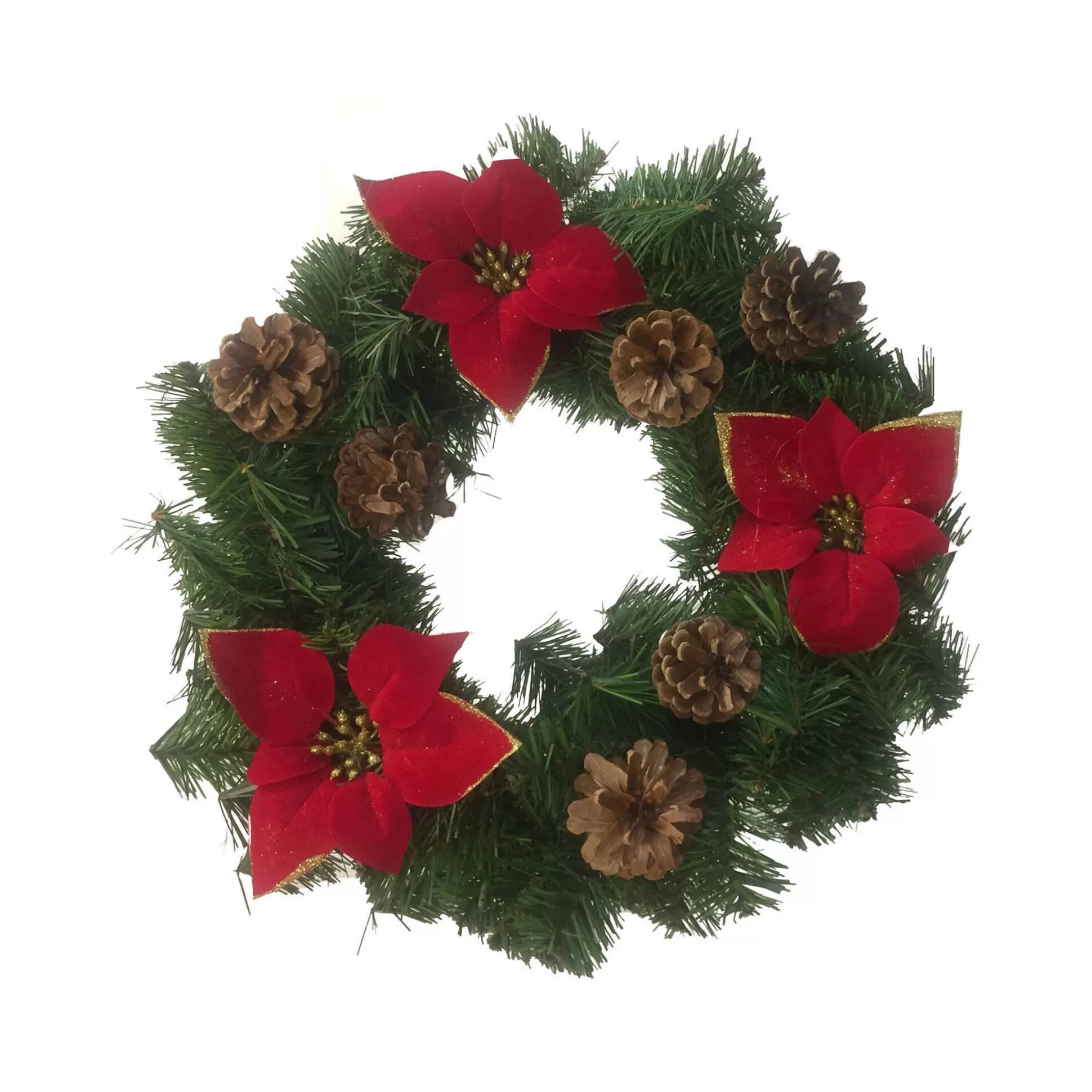 Dmora Decorazioni<Ghirlanda da Natale Norbert, Verde e Rosso, 35x35 h3 cm