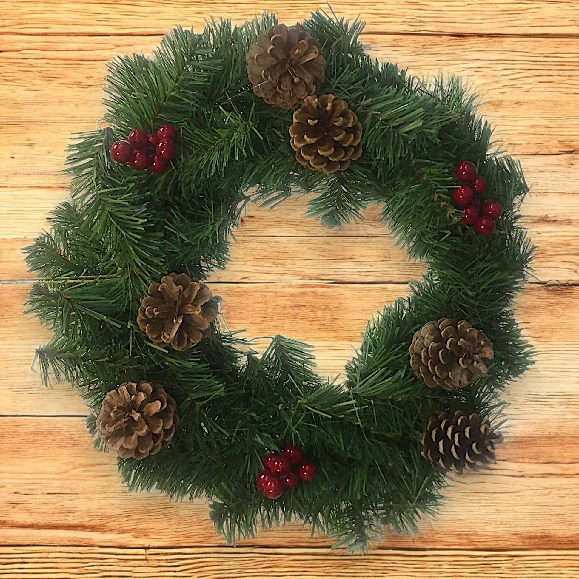 Dmora Decorazioni<Ghirlanda da Natale Perosa, 35x35 h3 cm, Verde e Rosso