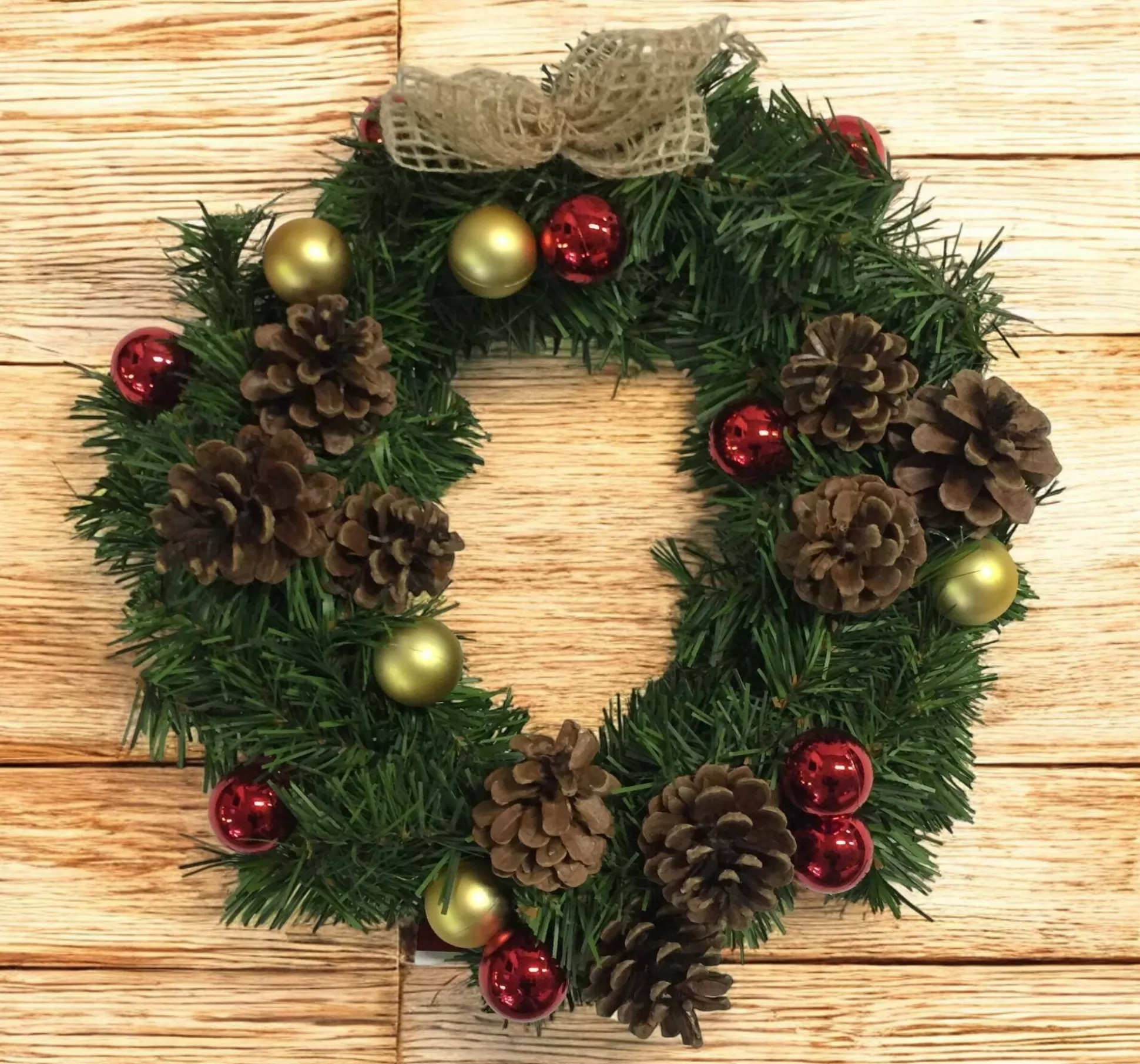 Dmora Decorazioni<Ghirlanda da Natale Zogno, 35x35 h3 cm, Verde e Rosso