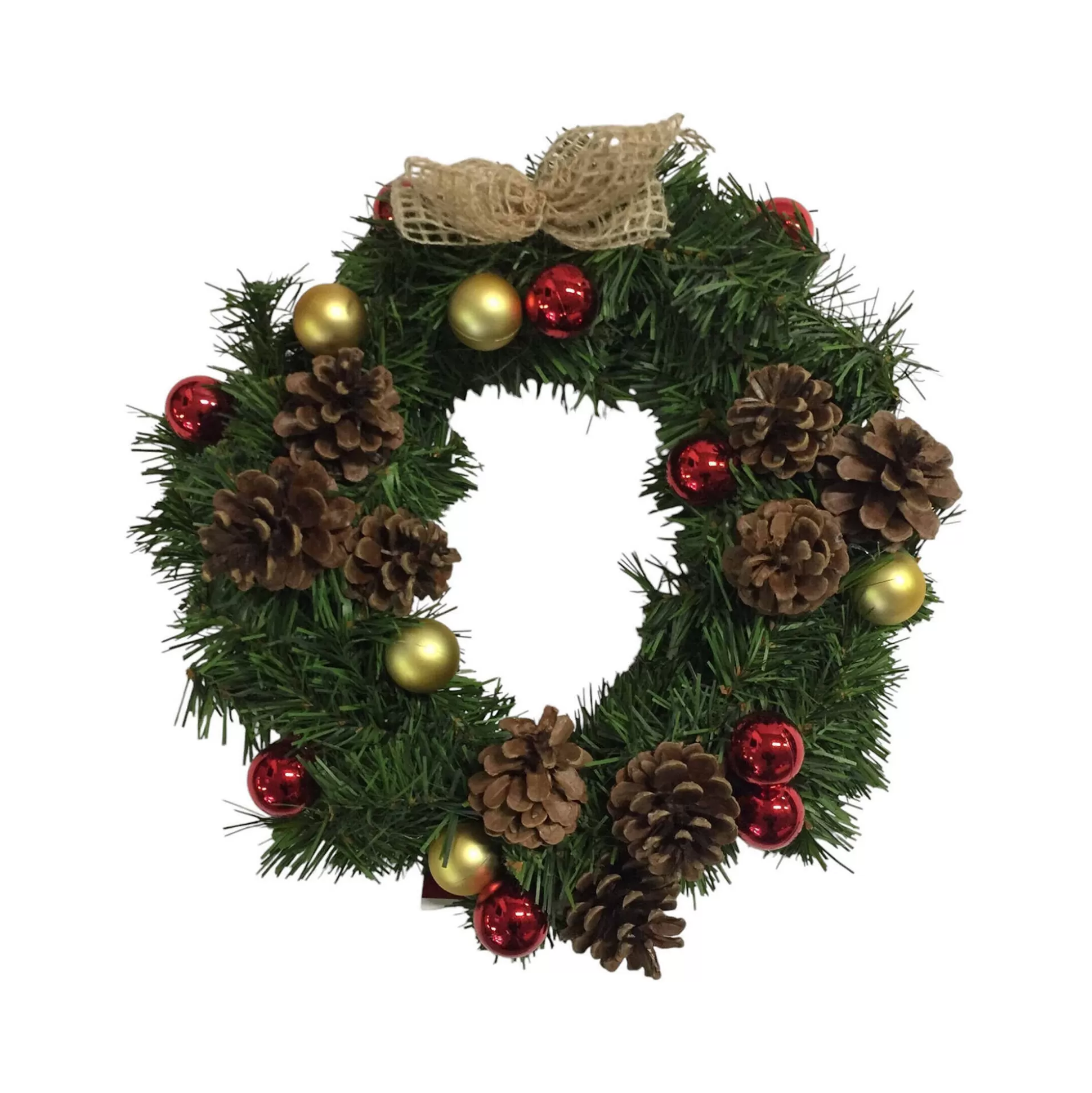 Dmora Decorazioni<Ghirlanda da Natale Zogno, 35x35 h3 cm, Verde e Rosso