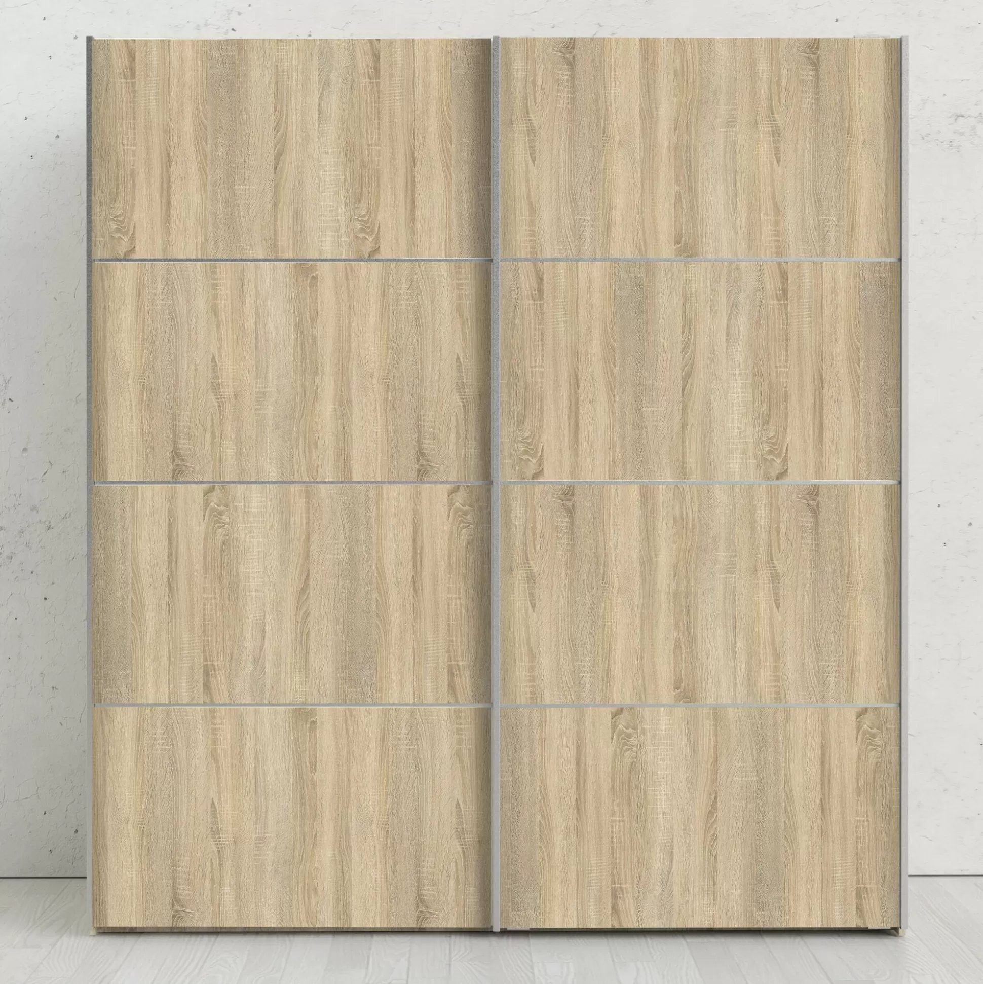 Dmora Guardaroba 2 Ante<Guardaroba 2 ante Accadia, 182x64 h202 cm, Bianco e Quercia