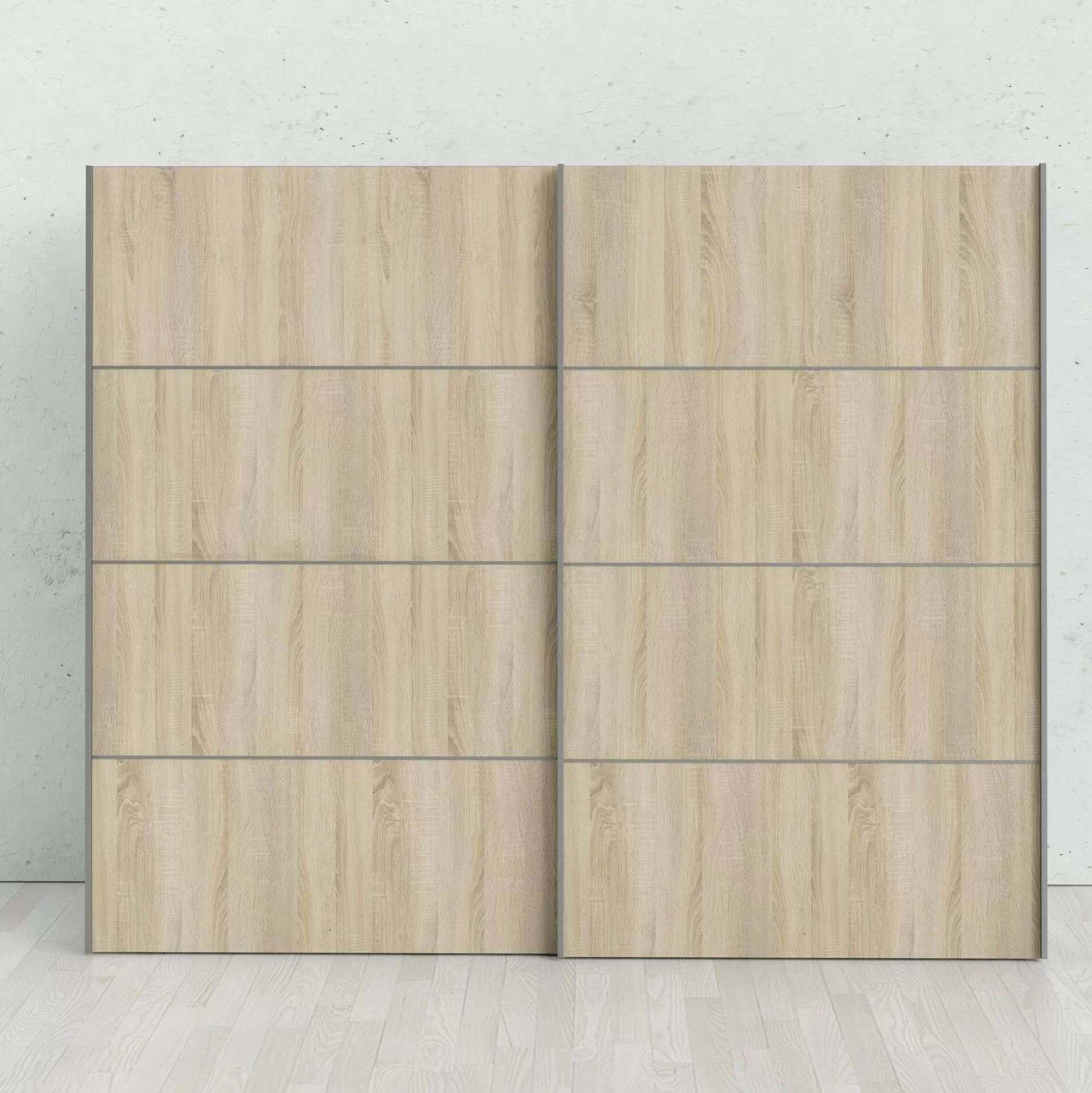 Dmora Guardaroba 2 Ante<Guardaroba 2 ante Acerno, 243x64 h202 cm, Bianco e Quercia
