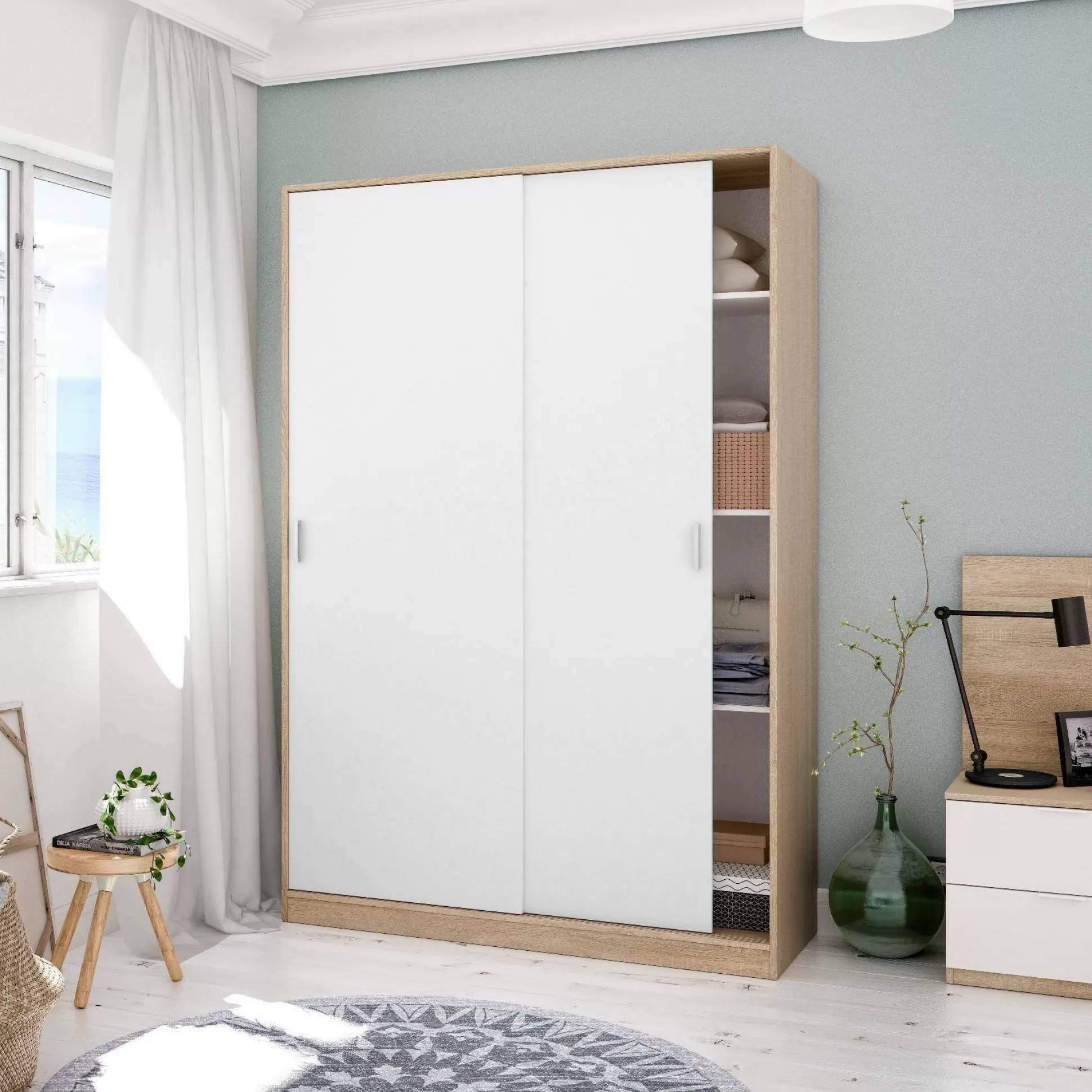 Dmora Guardaroba 2 Ante<Guardaroba 2 ante Adrenalin, 120x50h200 cm, Rovere e Bianco