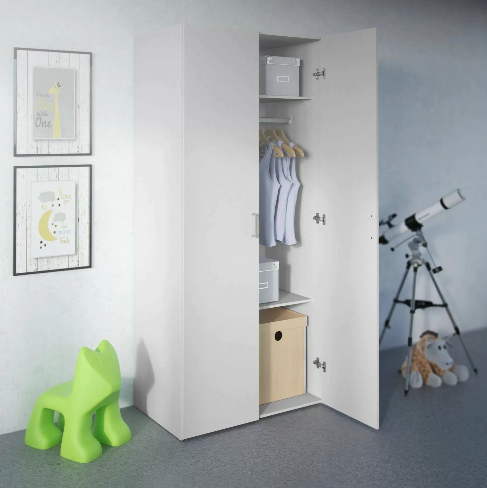Dmora Guardaroba 2 Ante<Guardaroba 2 ante Alibabba, 77x49 h175 cm,