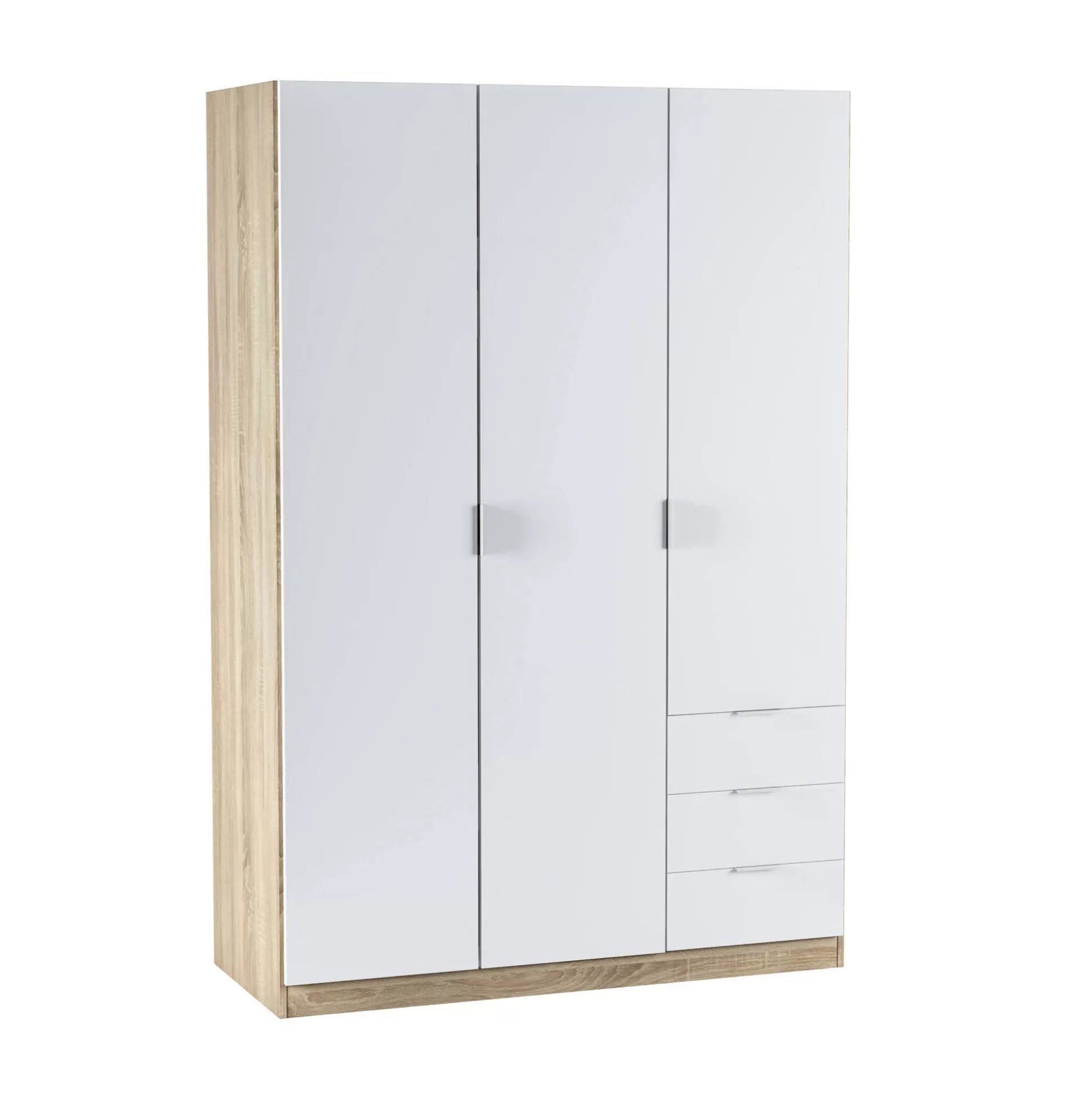 Dmora Guardaroba 3 Ante<Guardaroba 3 ante Apaches, 121x52h180 cm, Bianco e Rovere