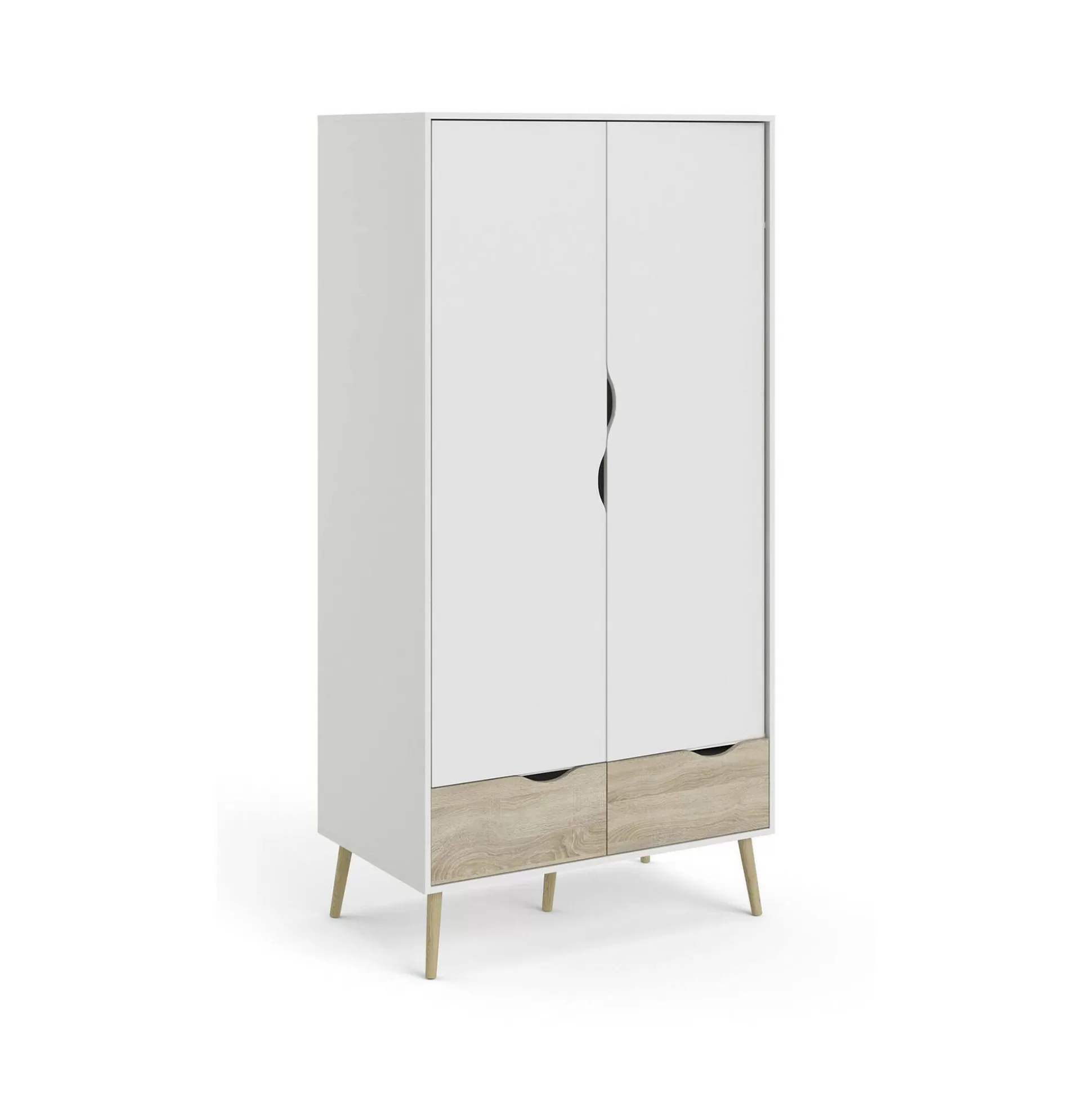 Dmora Guardaroba 2 Ante<Guardaroba 2 ante Archilllo, 99x58 h200 cm, Bianco e Quercia
