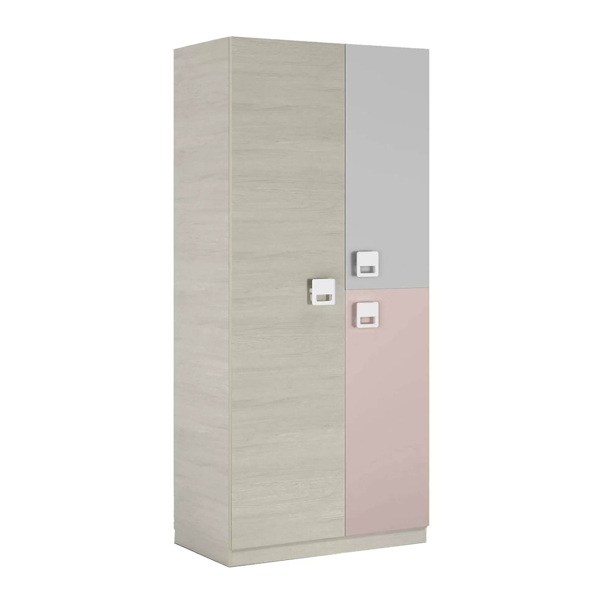 Dmora Guardaroba 3 Ante<Guardaroba 3 ante Aronia, 90x52h200 cm, Grigio e Rosa
