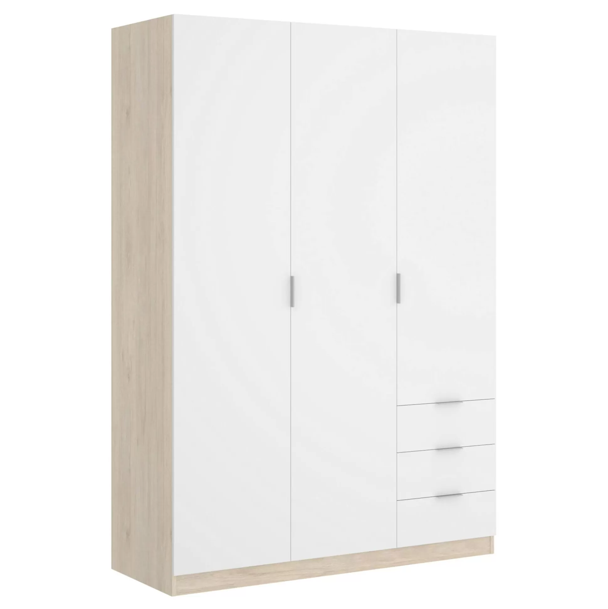 Dmora Guardaroba 3 Ante<Guardaroba 3 ante Astru, 121x52h184 cm, Bianco e Rovere