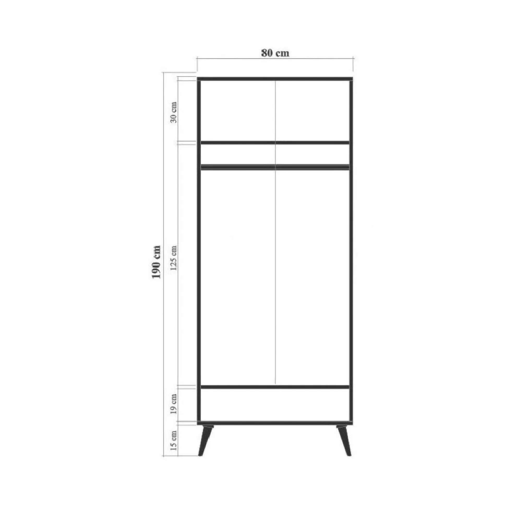 Dmora Guardaroba 2 Ante<Guardaroba 2 ante Atomic, 80x45h190 cm,