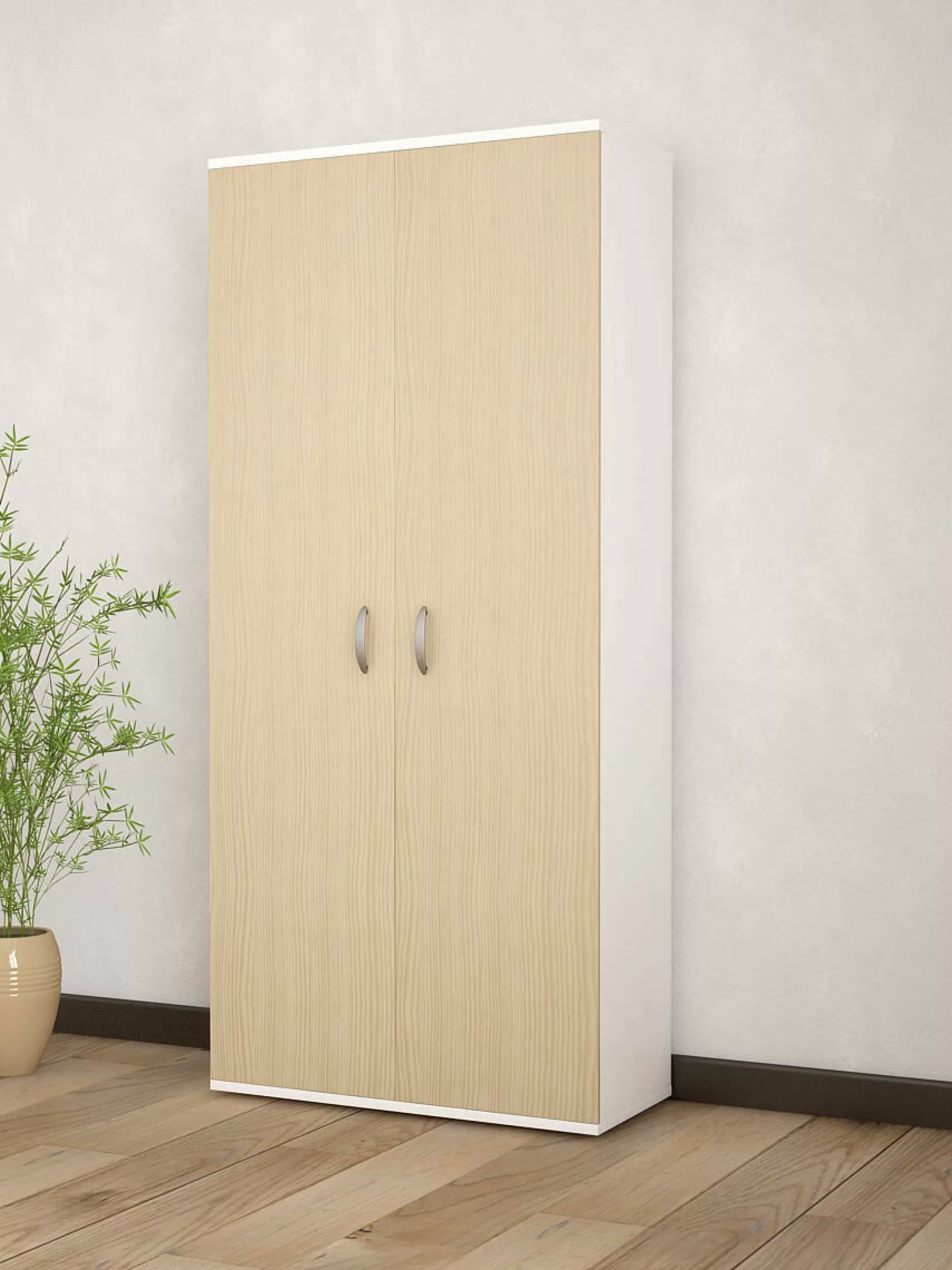 Dmora Guardaroba 2 Ante<Guardaroba 2 ante Bandu, 80x52h170 cm, Bianco e Grigio