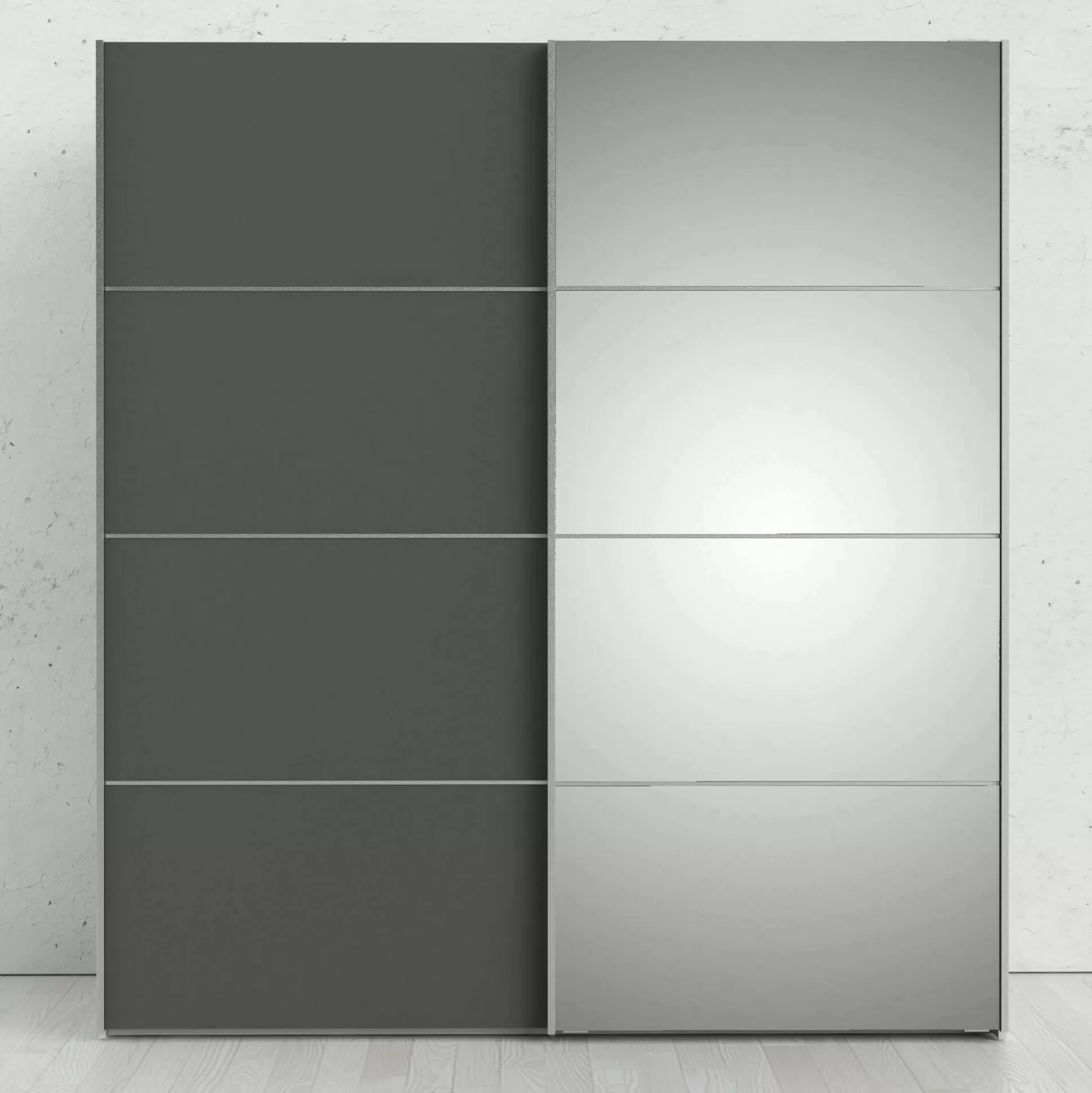 Dmora Guardaroba 2 Ante<Guardaroba 2 ante Cerreto, 182x64 h202 cm, Bianco e Grigio