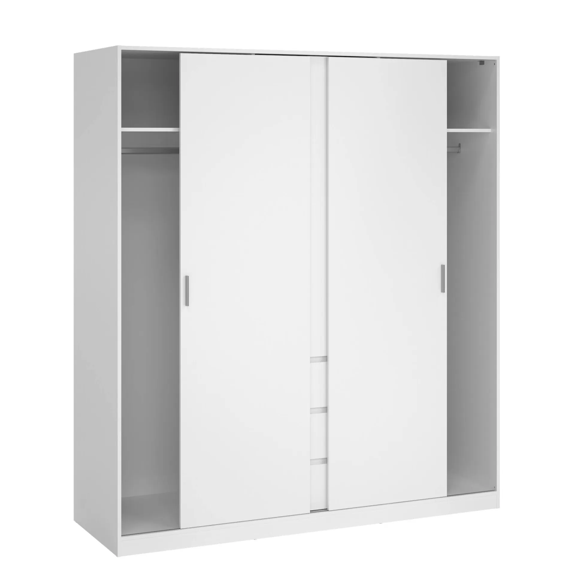 Dmora Guardaroba 3 Ante<Guardaroba 3 ante Delphine, Mobile camera da letto, Cabina armadio portabiti, Armadio appendiabiti, 60x177 h200 cm, Bianco