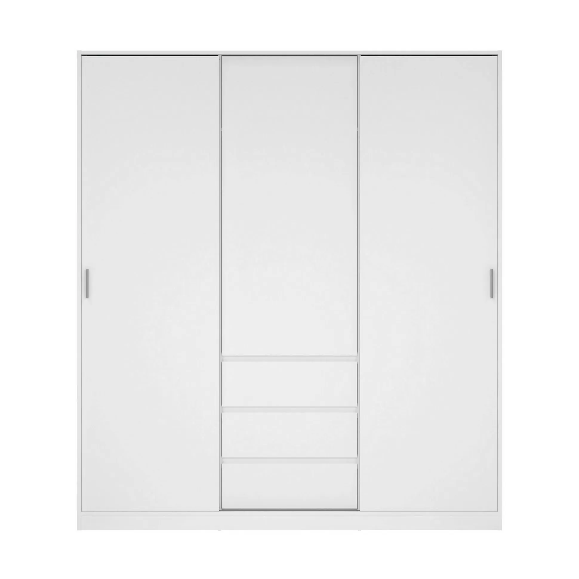 Dmora Guardaroba 3 Ante<Guardaroba 3 ante Delphine, Mobile camera da letto, Cabina armadio portabiti, Armadio appendiabiti, 60x177 h200 cm, Bianco